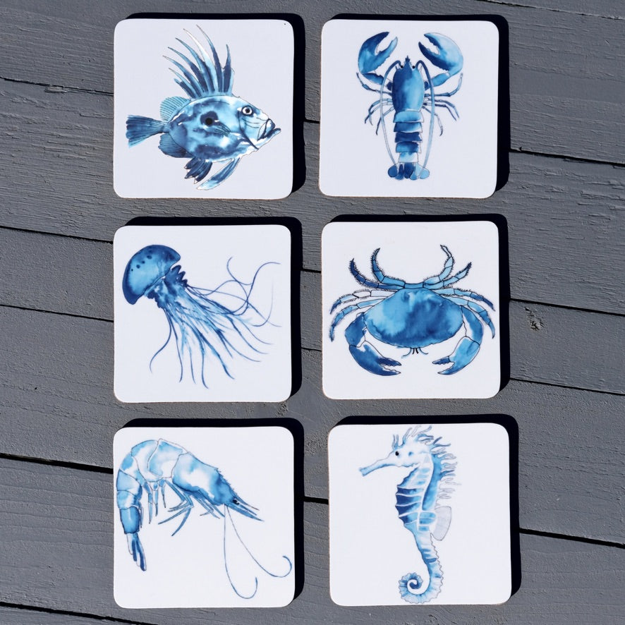 Pack of 6 SeaLife Coasters-SeaKisses