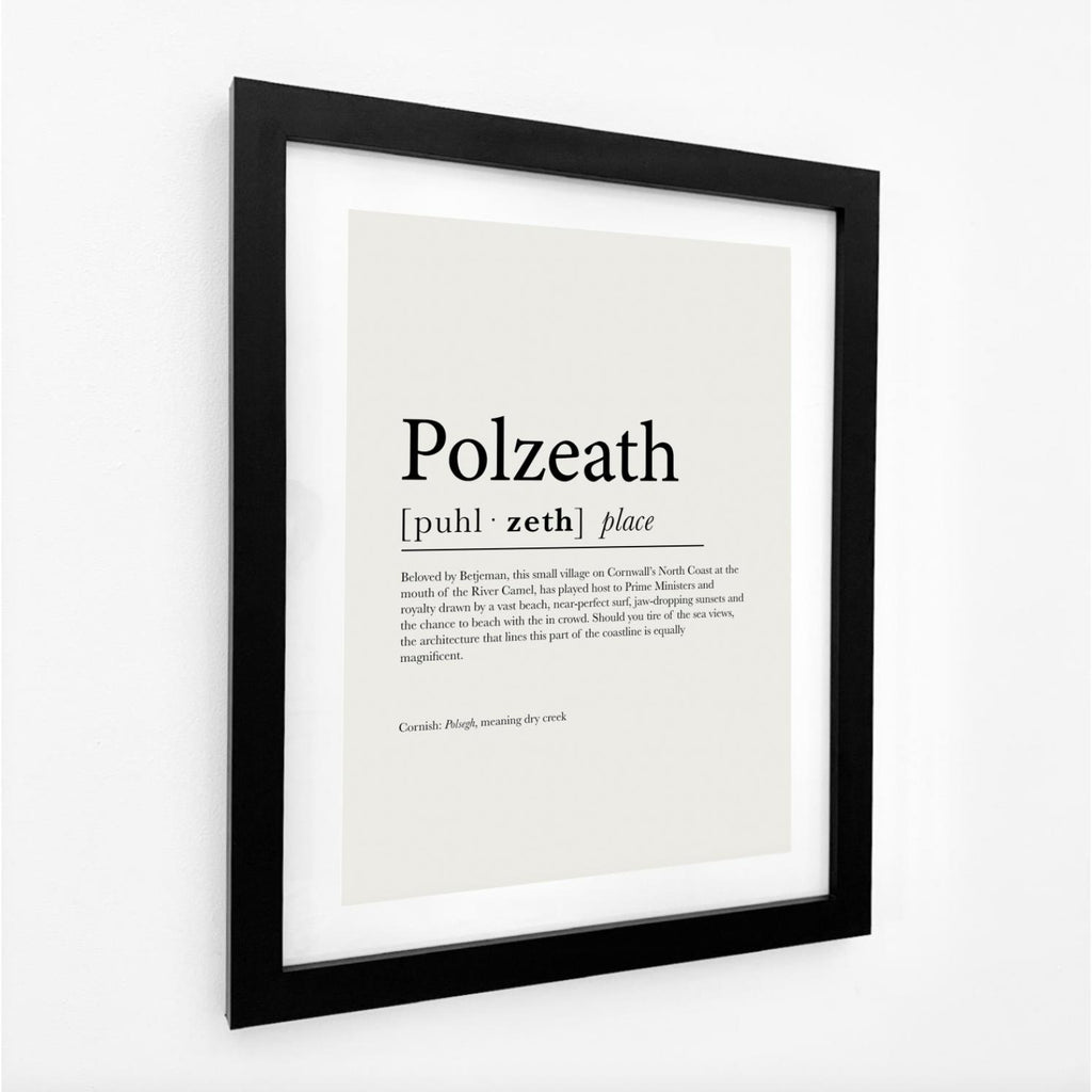 Polzeath Definition Typographic Print-SeaKisses
