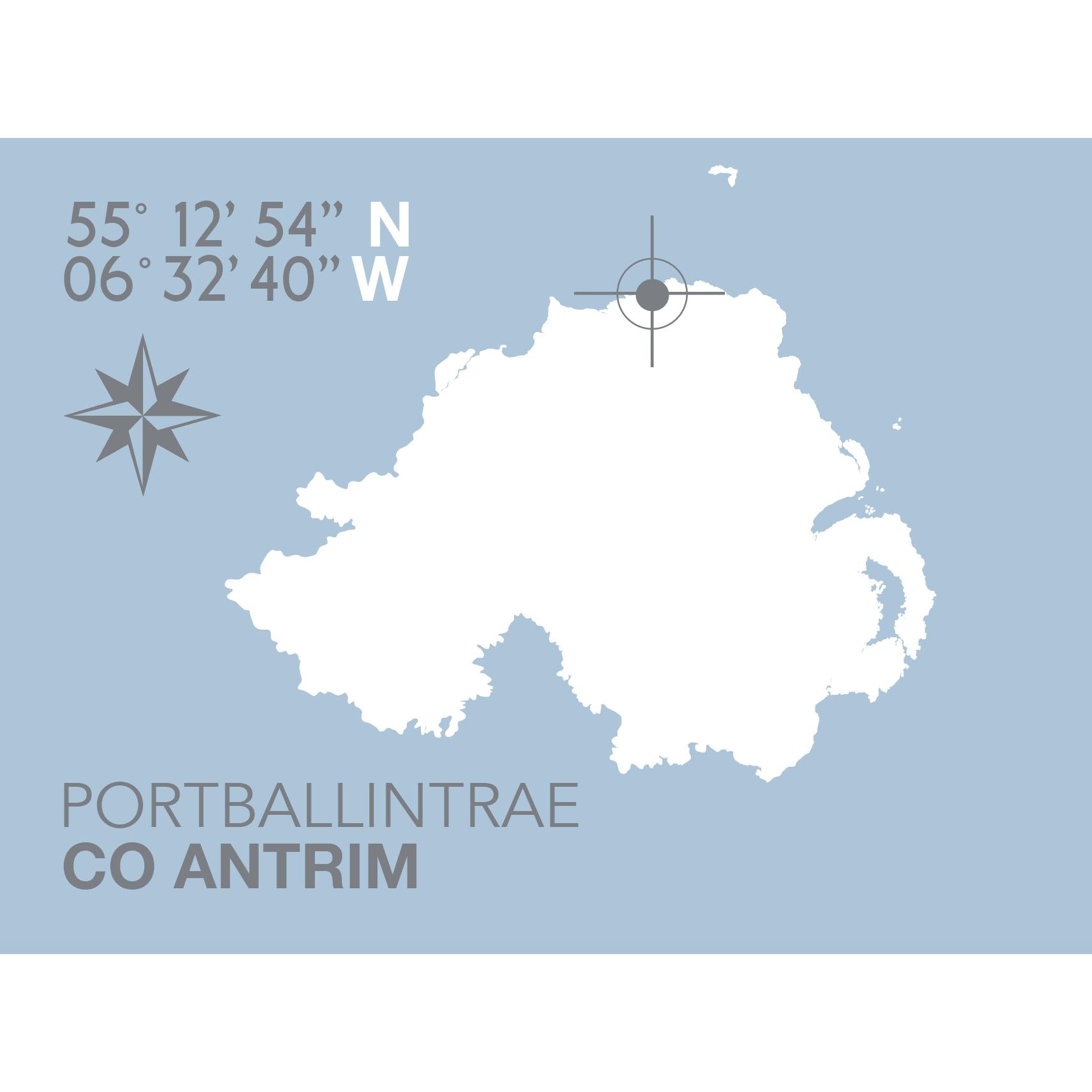 Portballintrae Coastal Map Print-SeaKisses