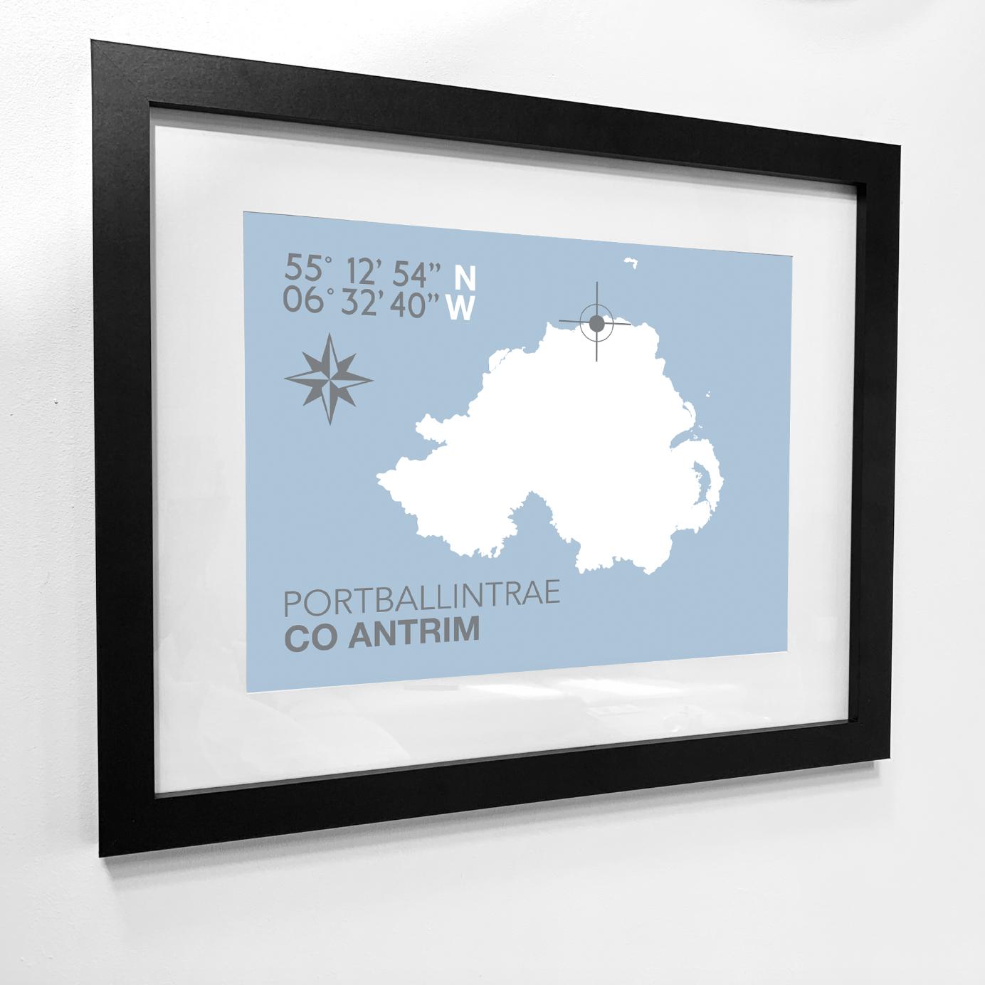 Portballintrae Coastal Map Print-SeaKisses