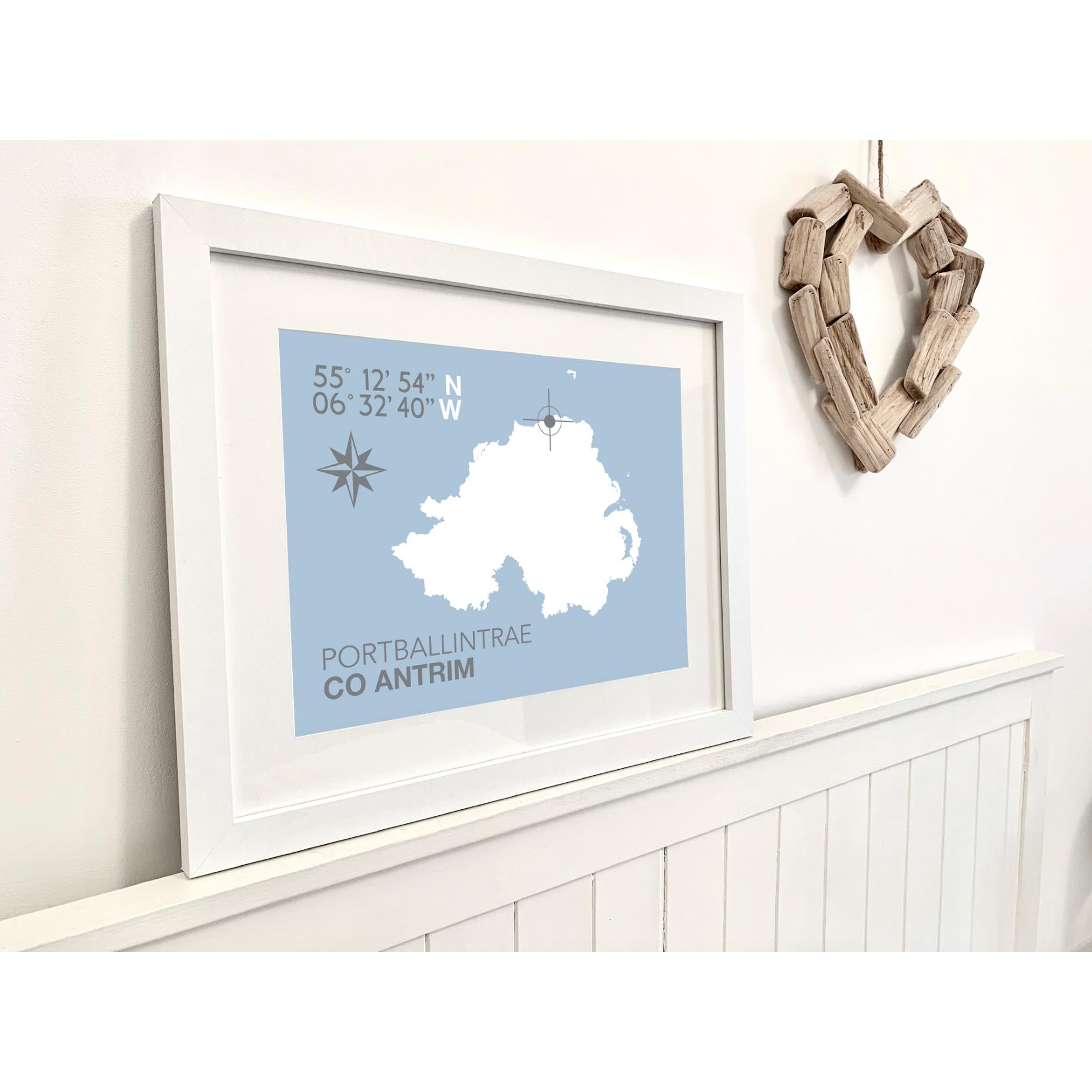 Portballintrae Coastal Map Print-SeaKisses