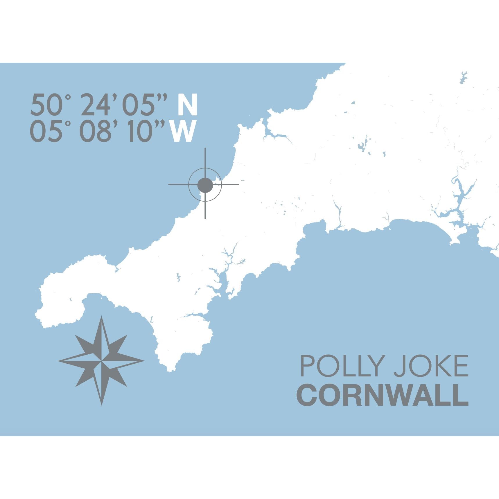 Porth (Polly) Joke Coastal Map Print-SeaKisses