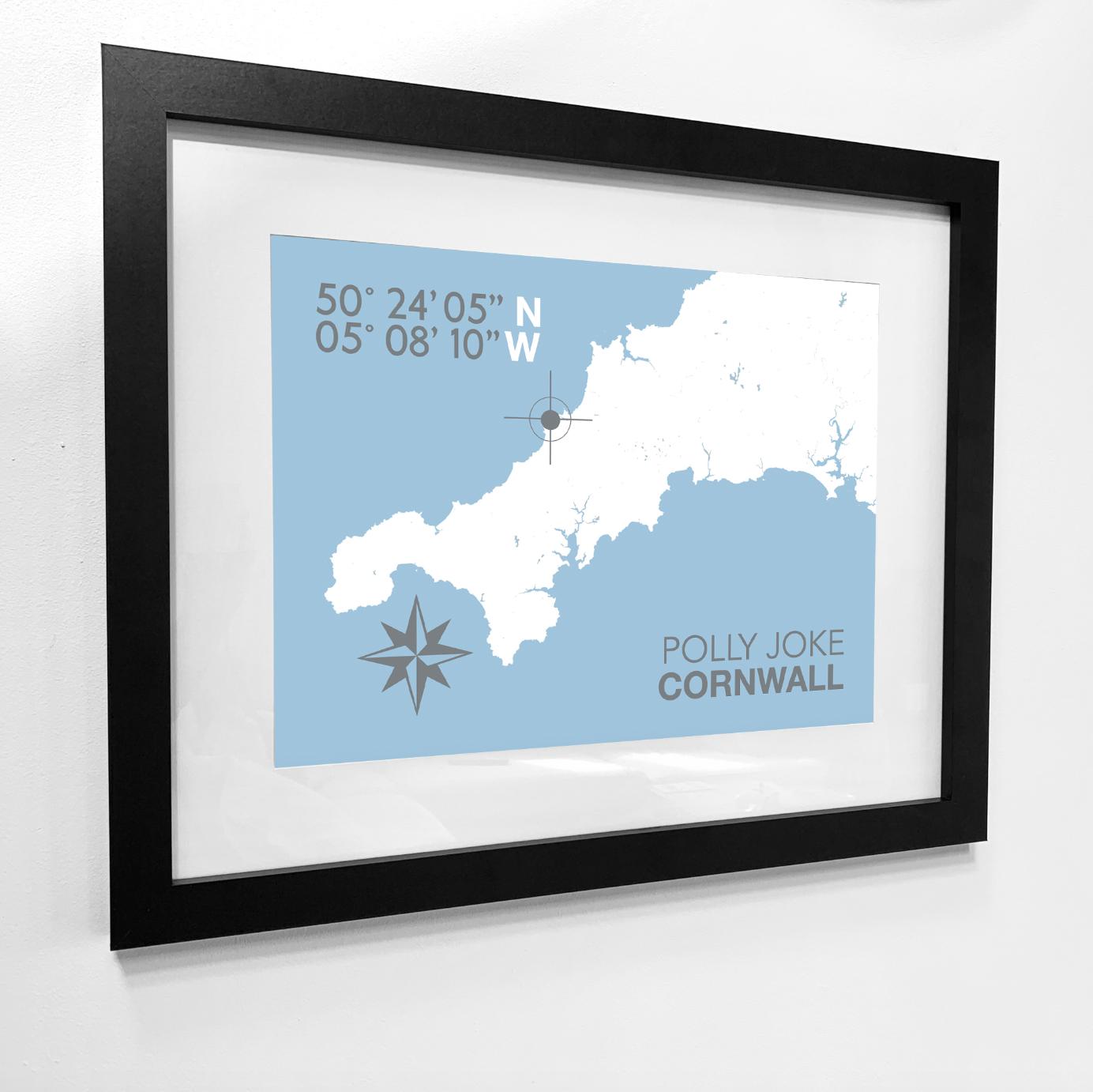 Porth (Polly) Joke Coastal Map Print-SeaKisses