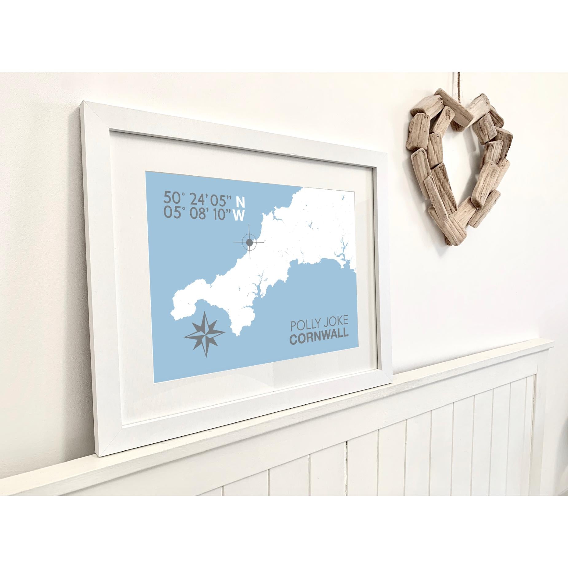 Porth (Polly) Joke Coastal Map Print-SeaKisses