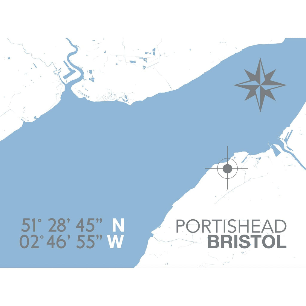 Portishead Coastal Map Print-SeaKisses