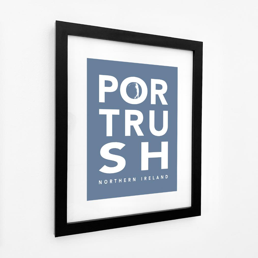 Portrush Golfer Typographic Print-SeaKisses