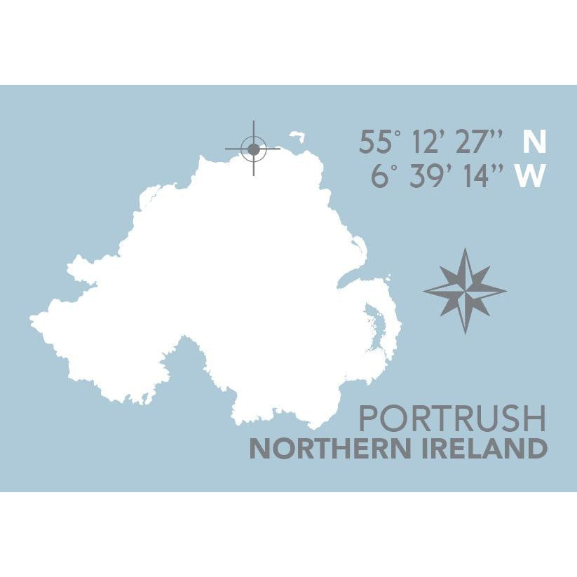 Portrush Coastal Map Print-SeaKisses
