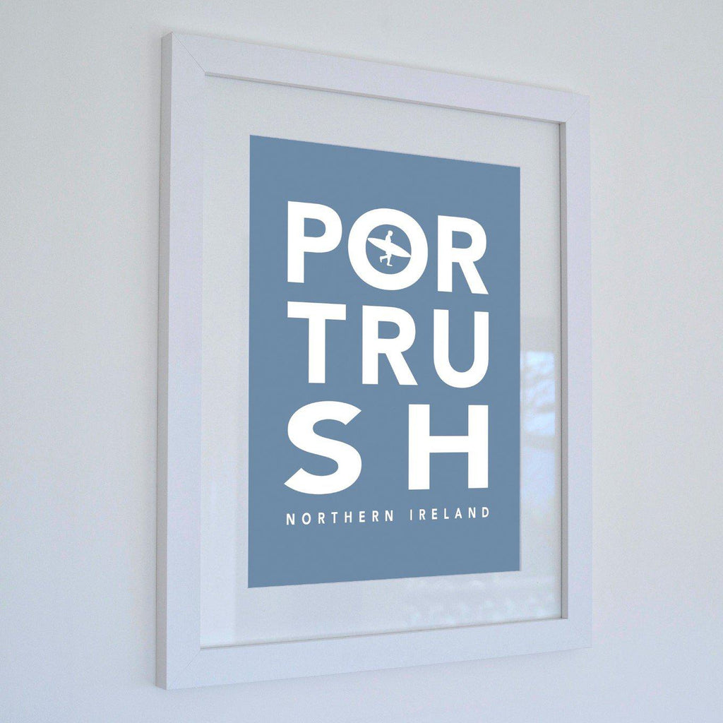Portrush Surf Typographic Print-SeaKisses