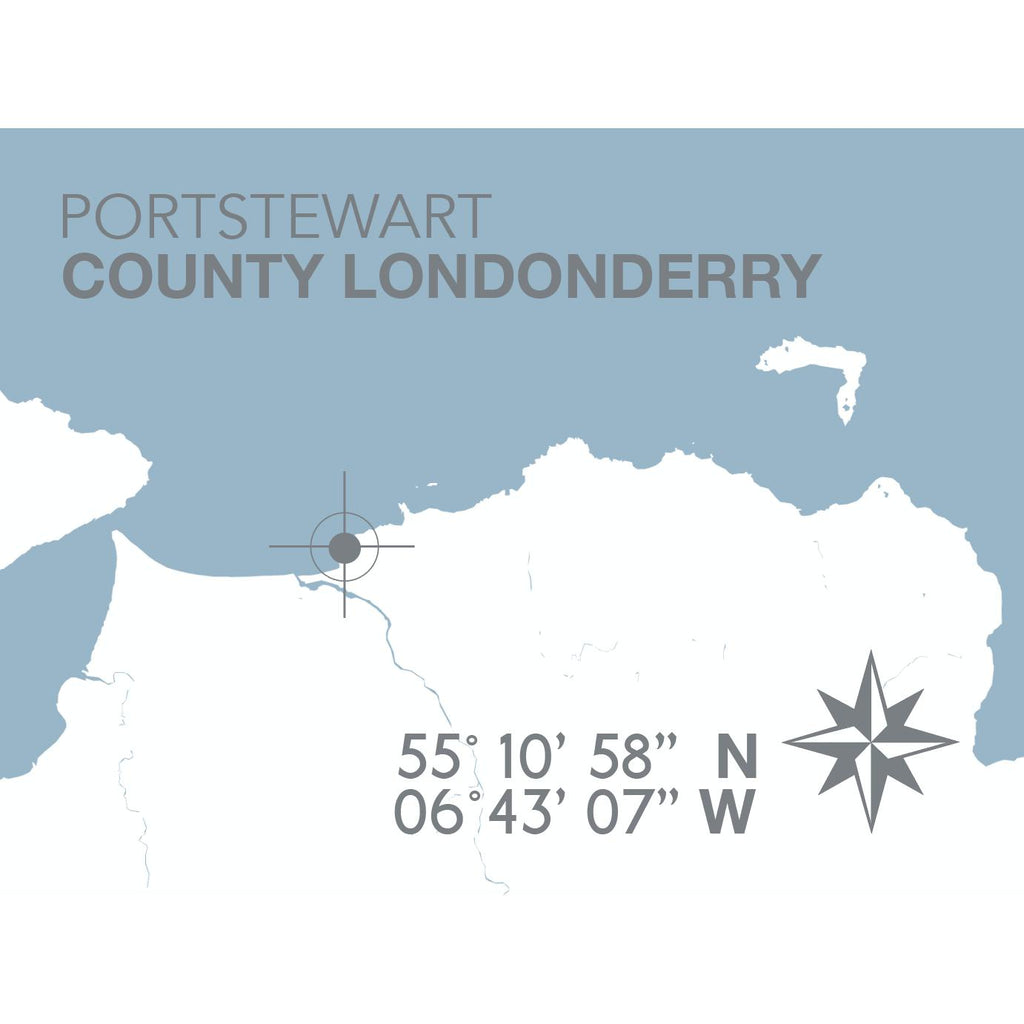 Portstewart Coastal Map Print-SeaKisses
