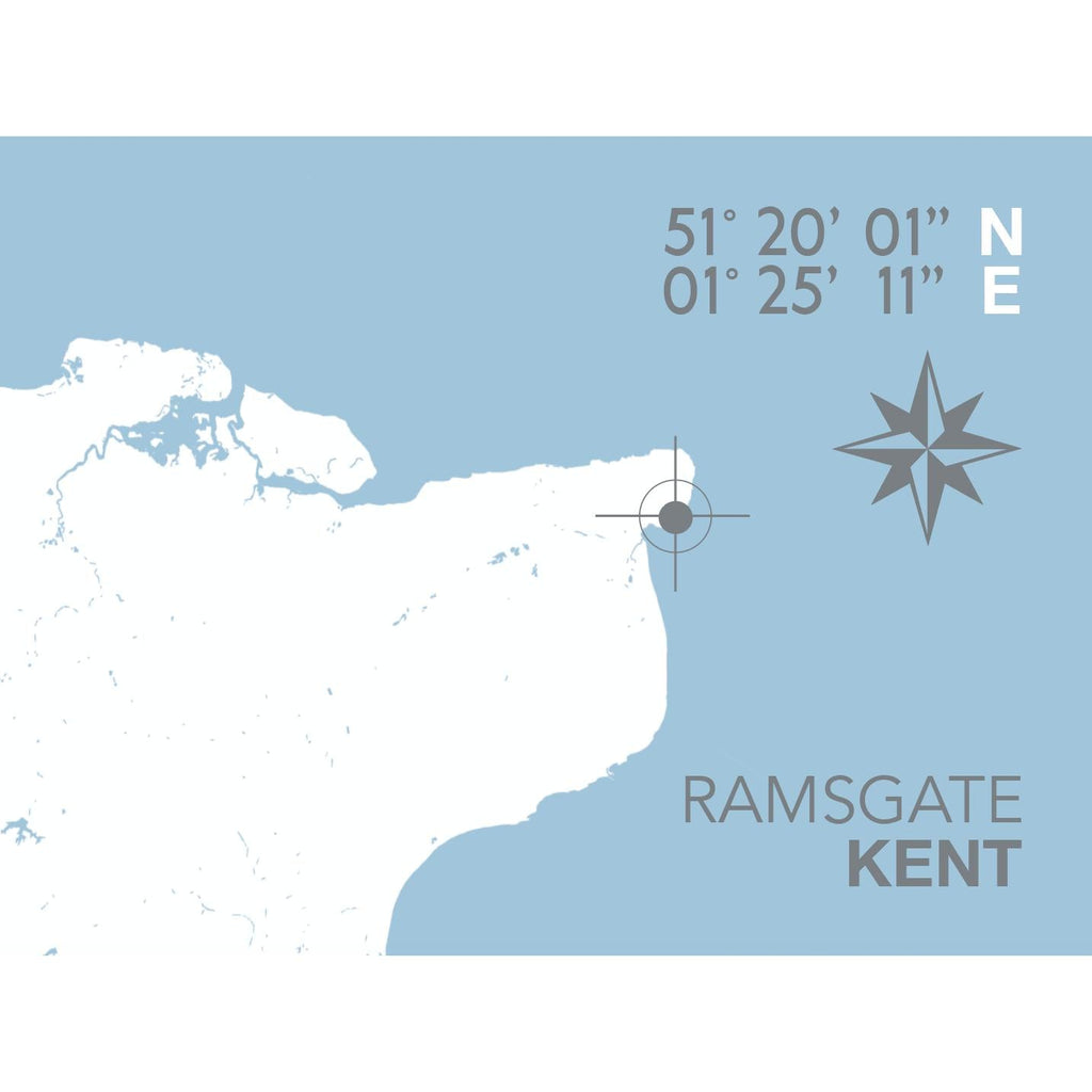 Ramsgate Map Travel Print - Coastal Wall Art /Poster-SeaKisses