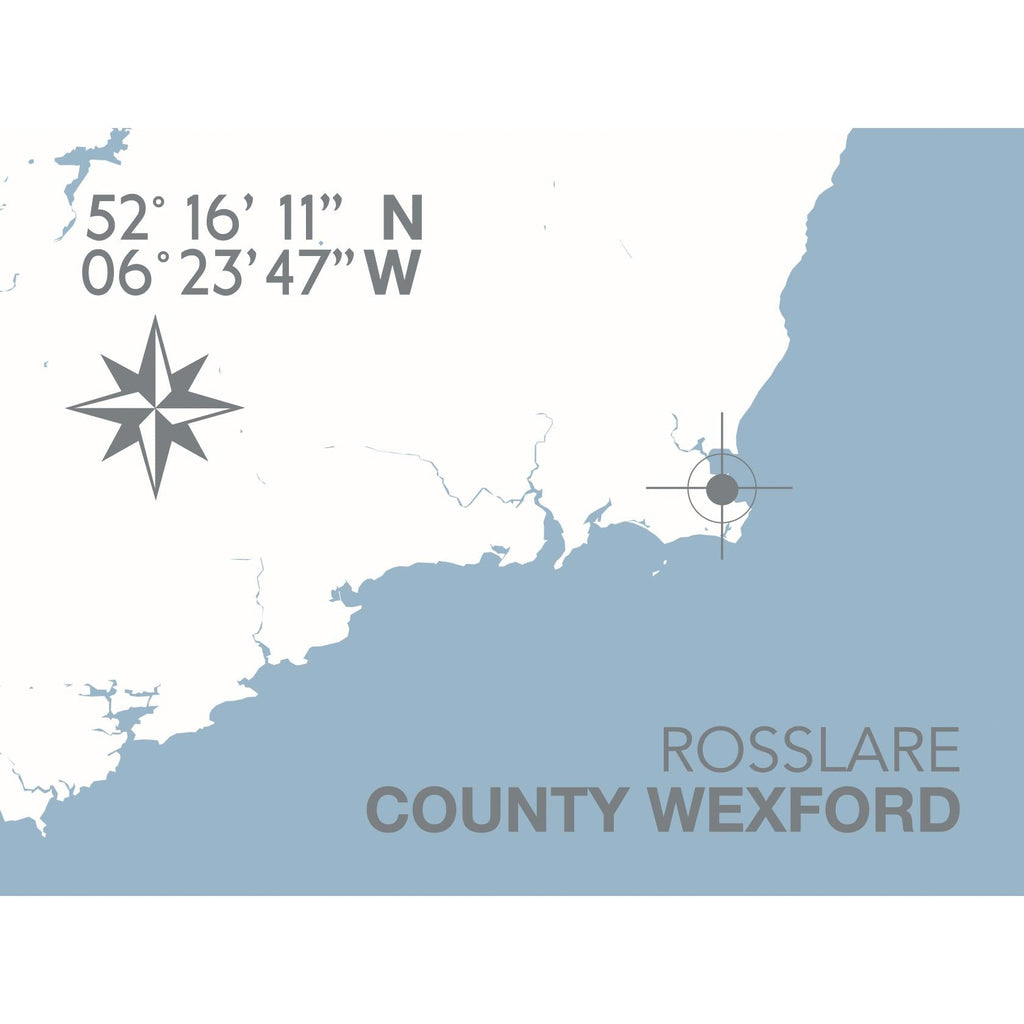 Rosslare Coastal Map Print-SeaKisses