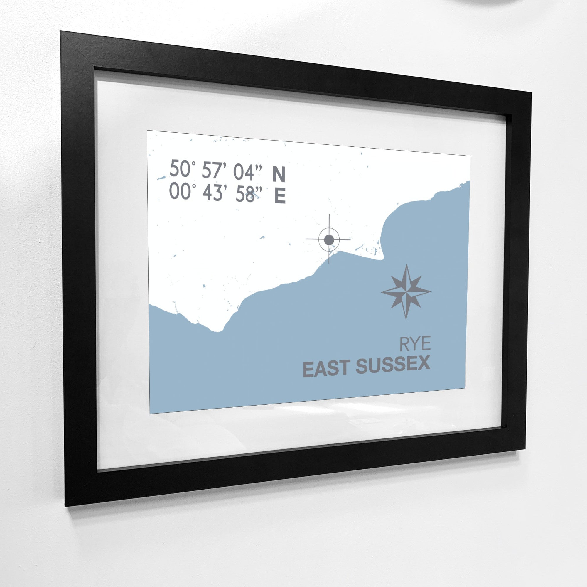 Rye Coastal Map Print-SeaKisses