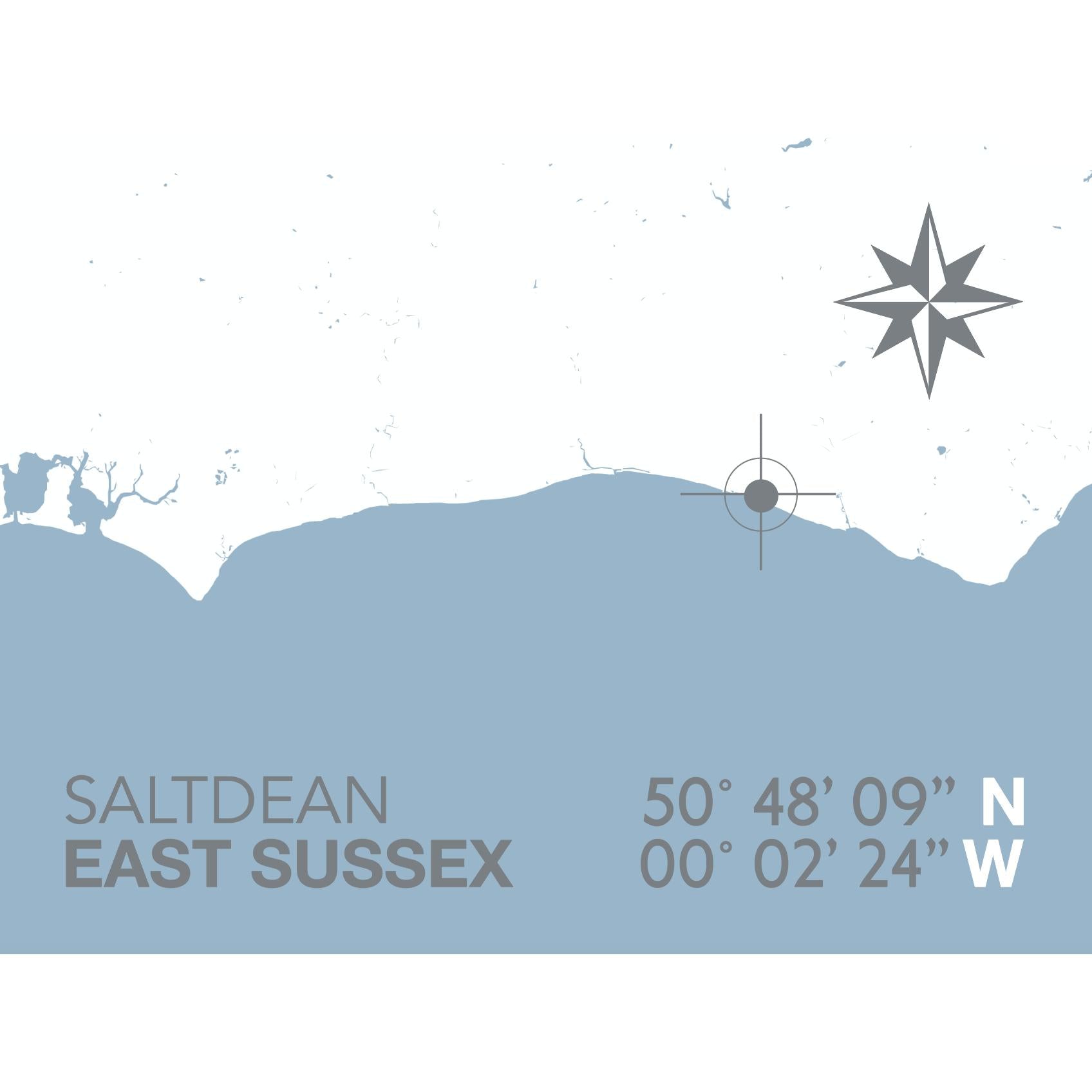 Saltdean Coastal Map Print-SeaKisses