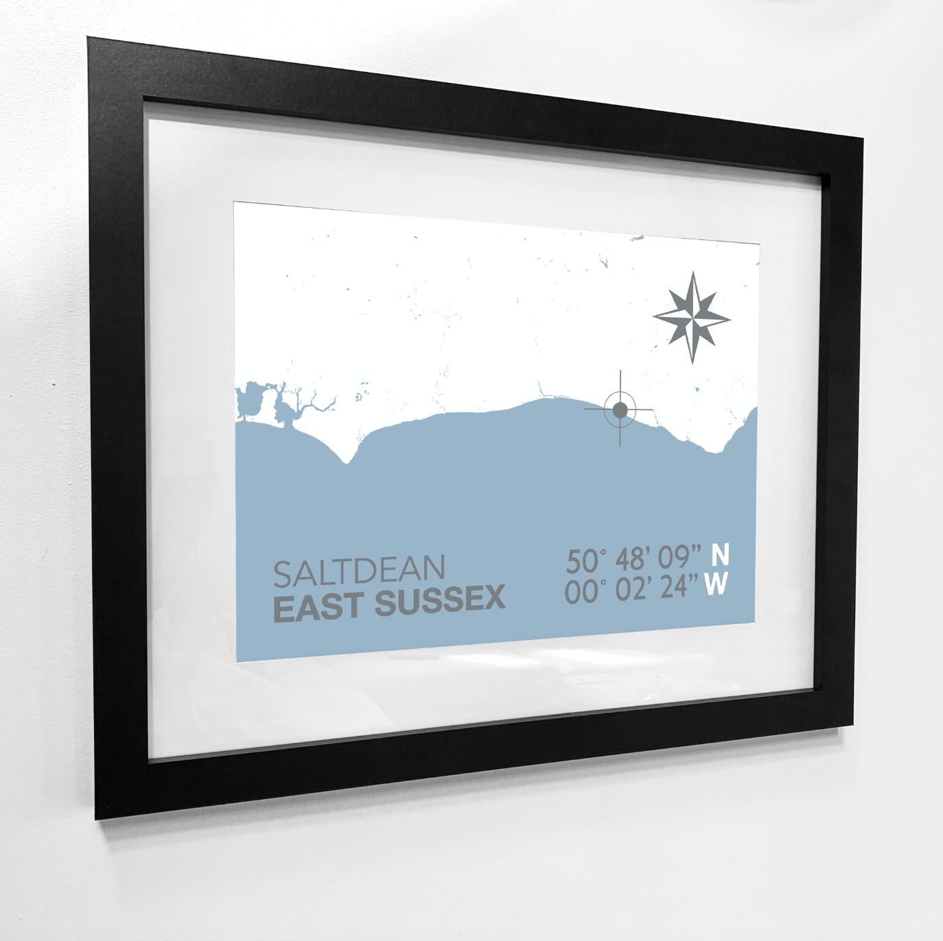 Saltdean Coastal Map Print-SeaKisses