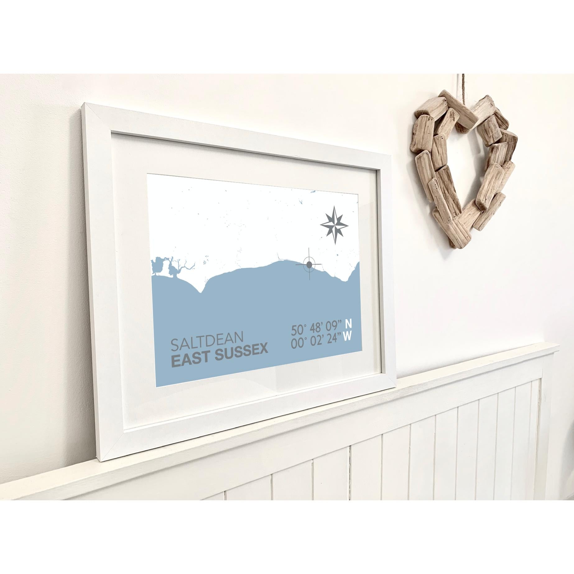 Saltdean Coastal Map Print-SeaKisses