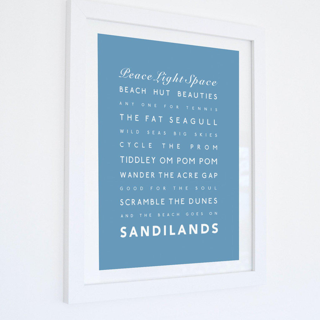 Sandilands Typographic Travel Print- Coastal Wall Art /Poster-SeaKisses
