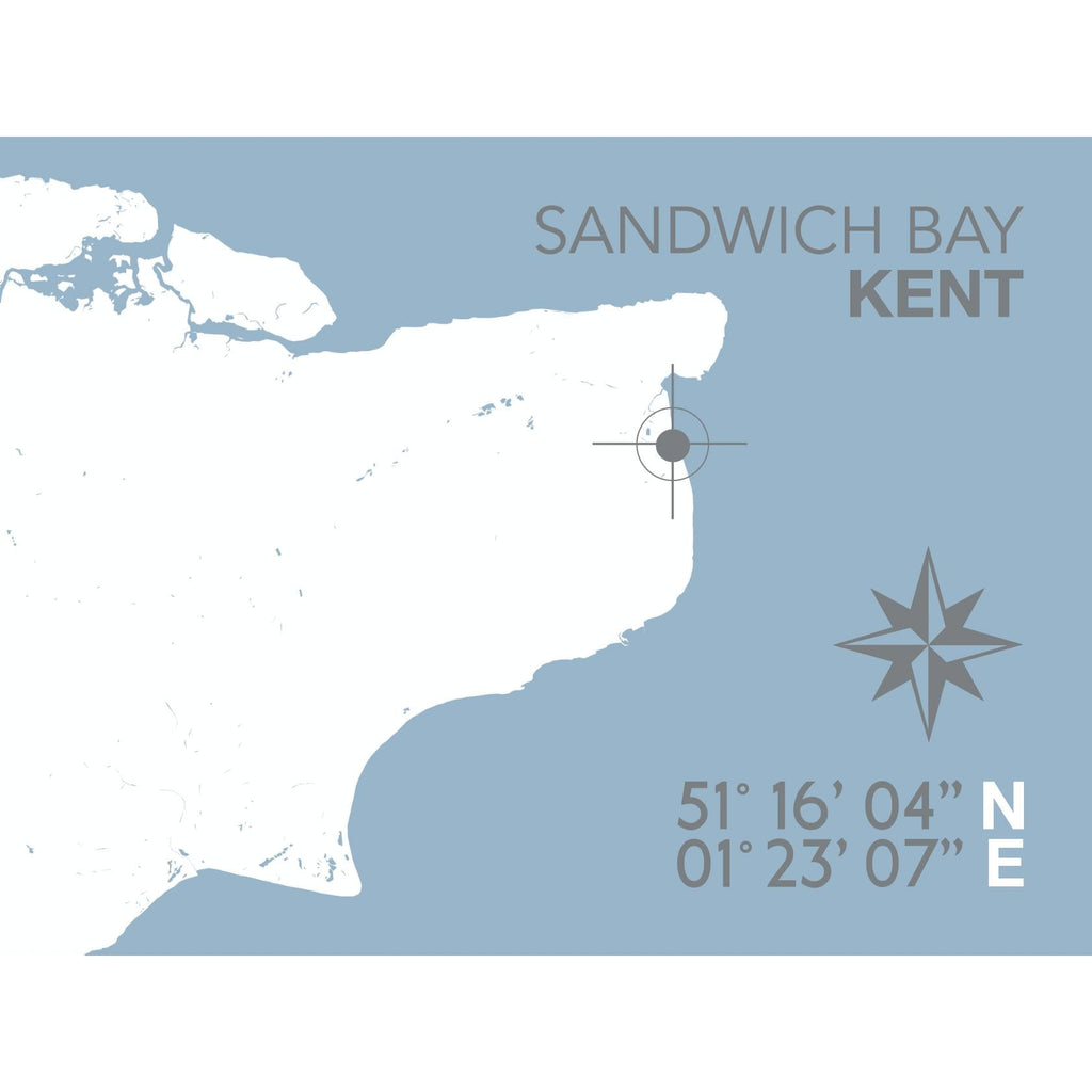 Sandwich Bay Map Travel Print - Coastal Wall Art /Poster-SeaKisses