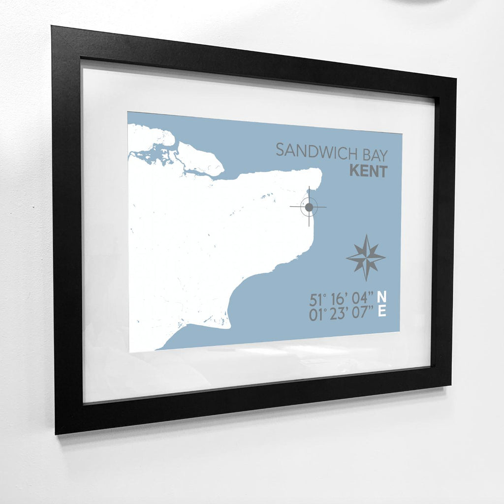 Sandwich Bay Map Travel Print - Coastal Wall Art /Poster-SeaKisses