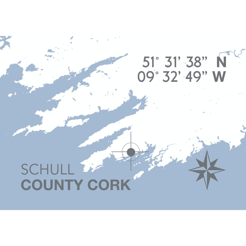 Schull Coastal Map Print-SeaKisses