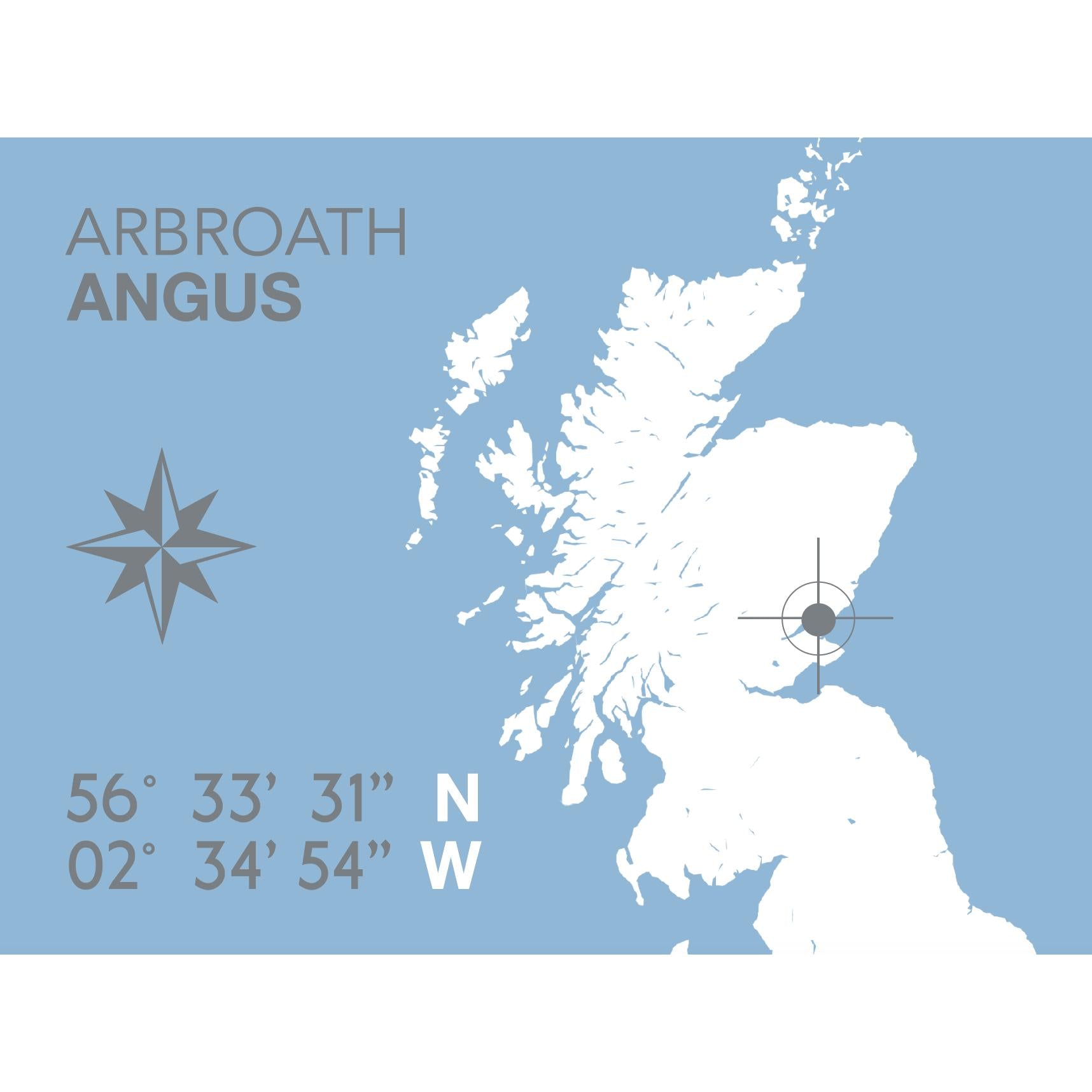 Arbroath Coastal Map Print-SeaKisses