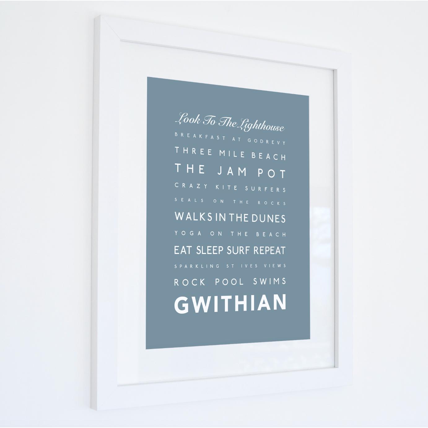 Gwithian Typographic Print-SeaKisses