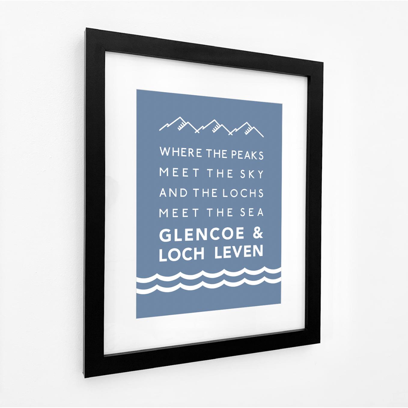 Glencoe and Loch Leven Typographic Print-SeaKisses
