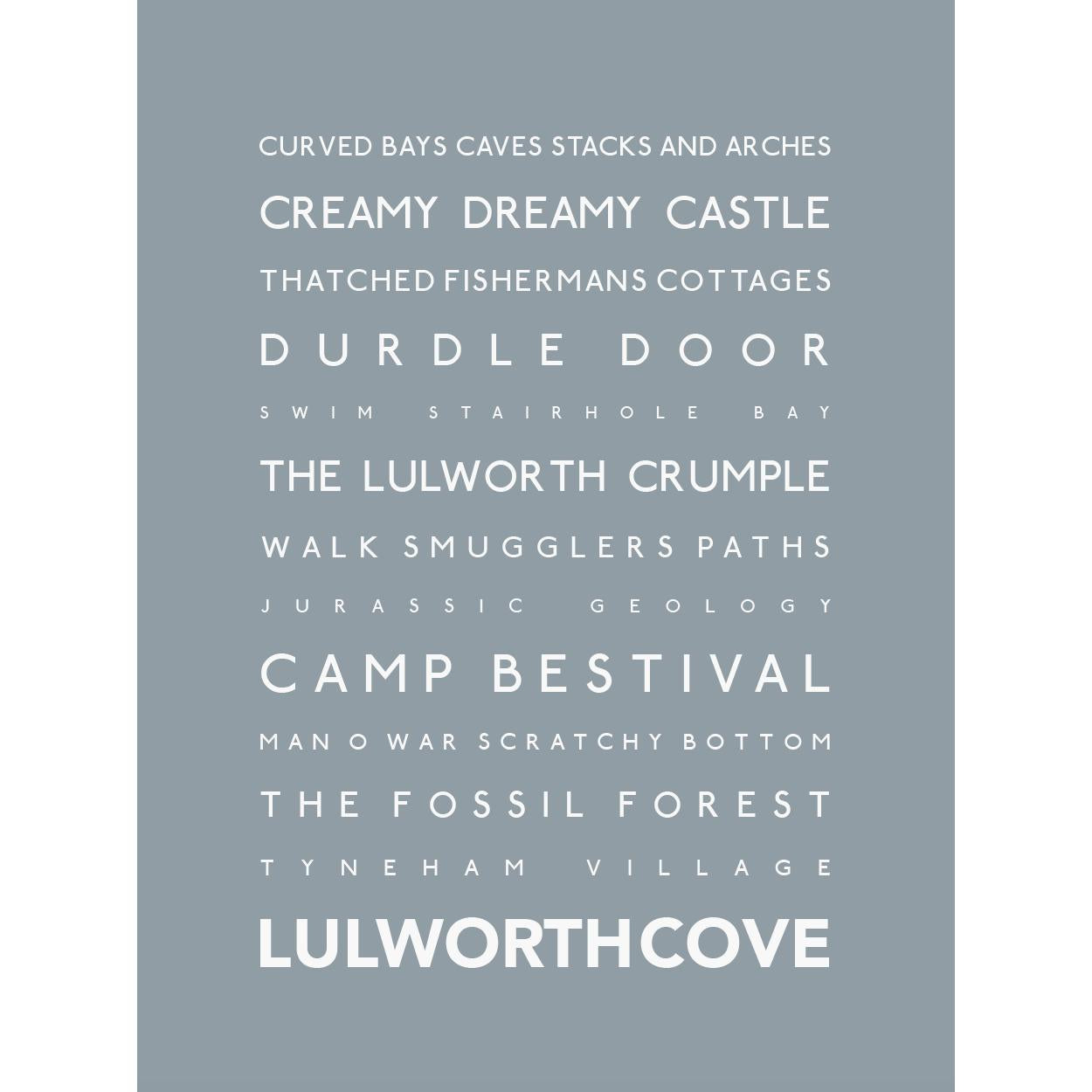 Lulworth Cove Typographic Print-SeaKisses