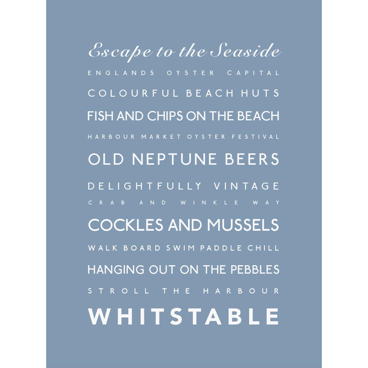 Whitstable Typographic Print-SeaKisses
