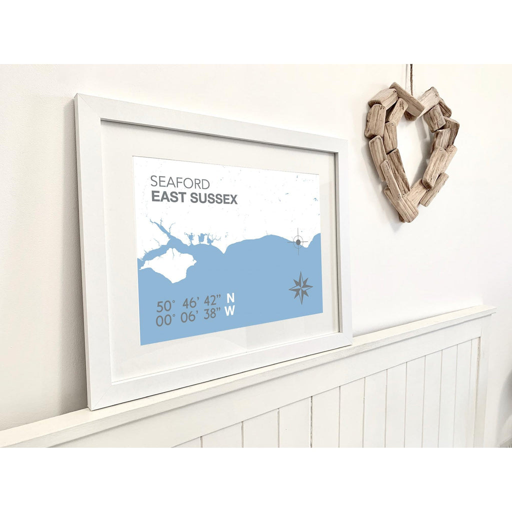Seaford Coastal Map Print-SeaKisses