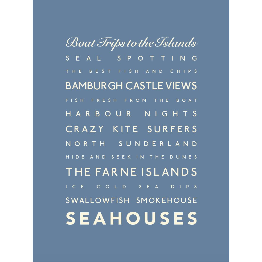 Seahouses Typographic Print-SeaKisses