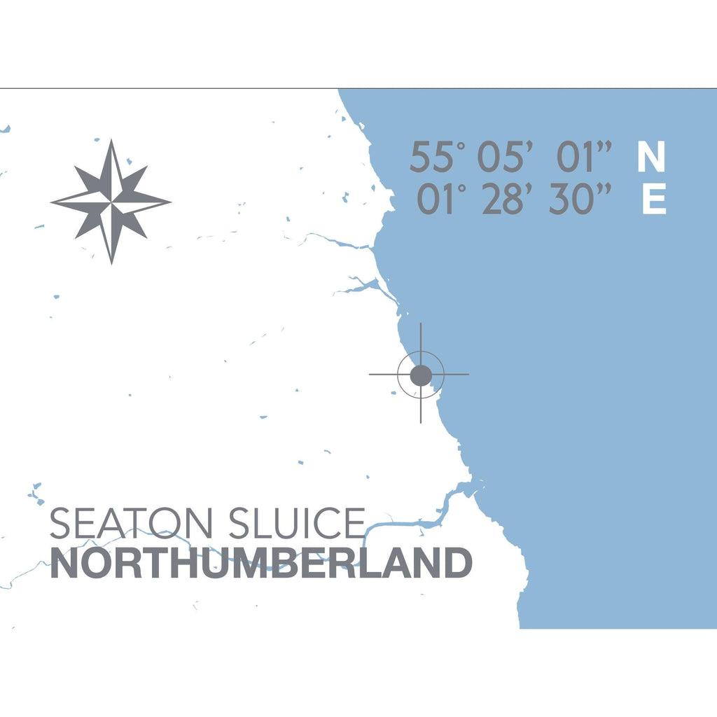 Seaton Sluice Coastal Map Print-SeaKisses