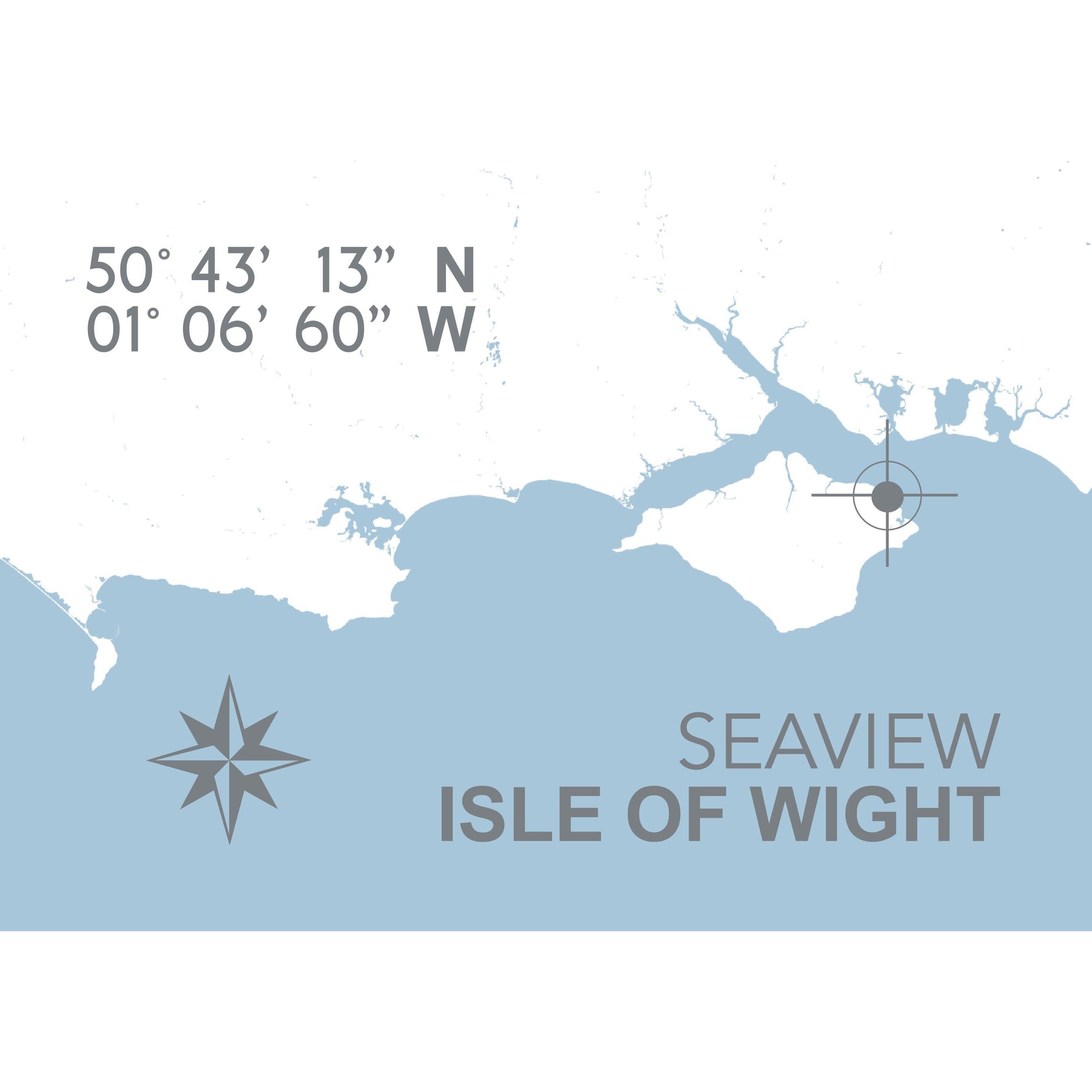 Seaview Coastal Map Print-SeaKisses