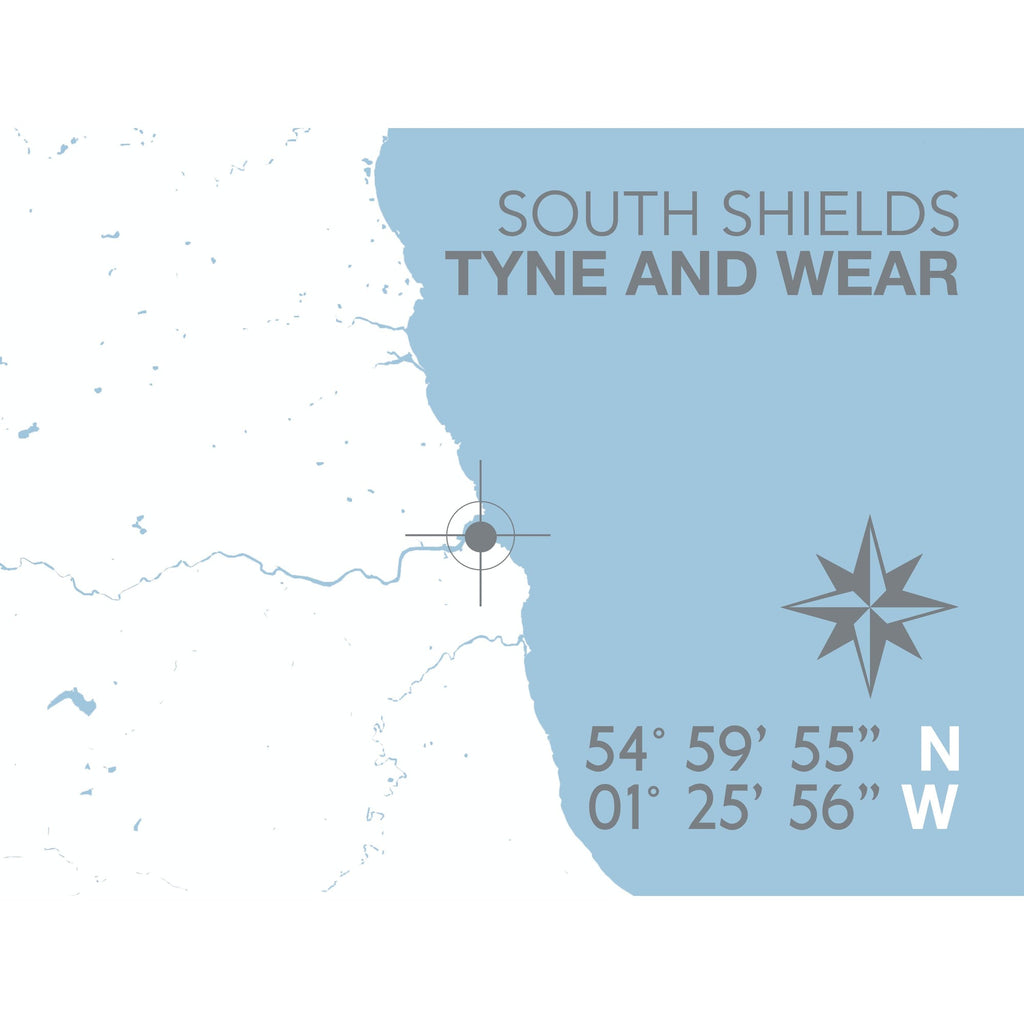 South Shields Map Travel Print - Coastal Wall Art /Poster-SeaKisses