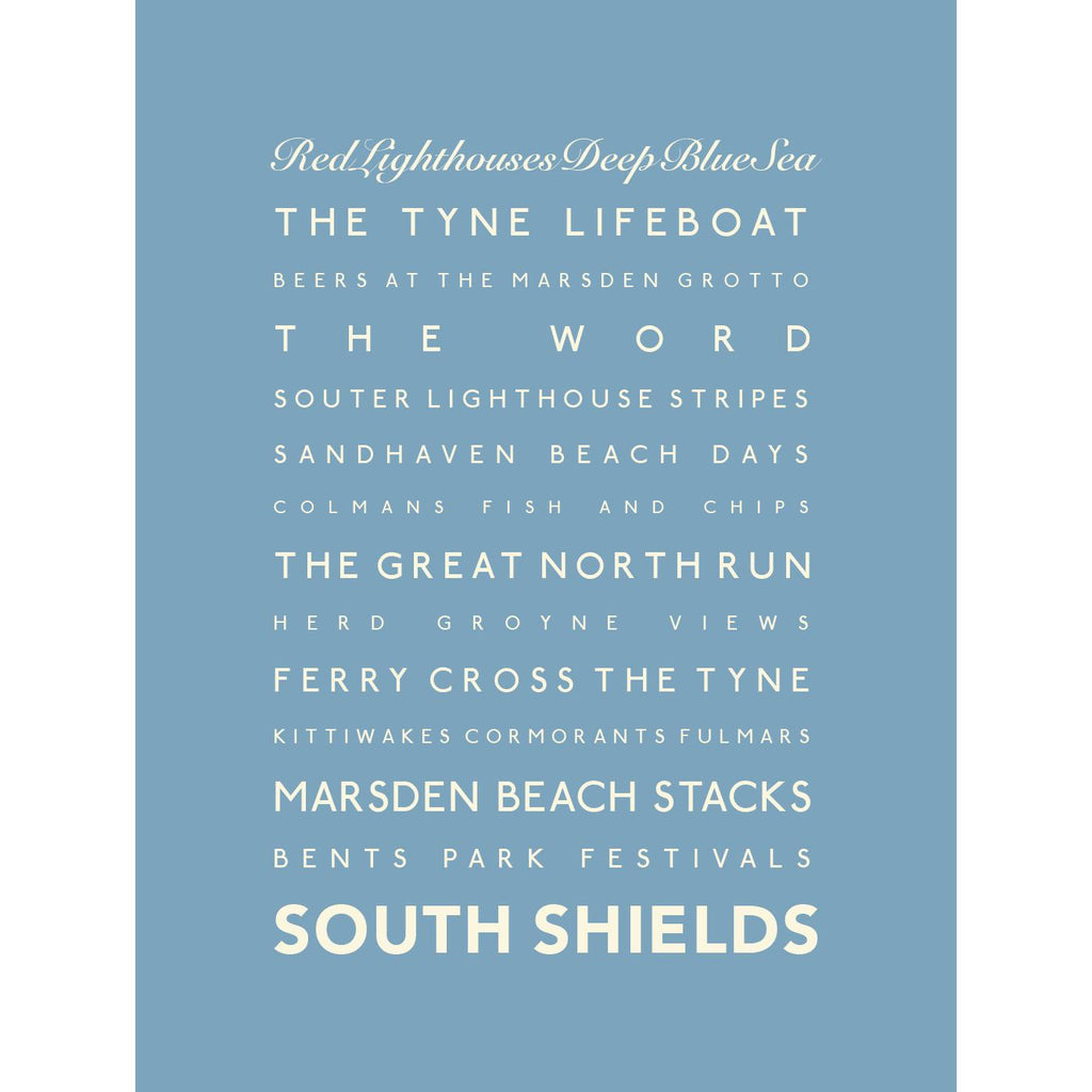 South Shields Typographic Print-SeaKisses