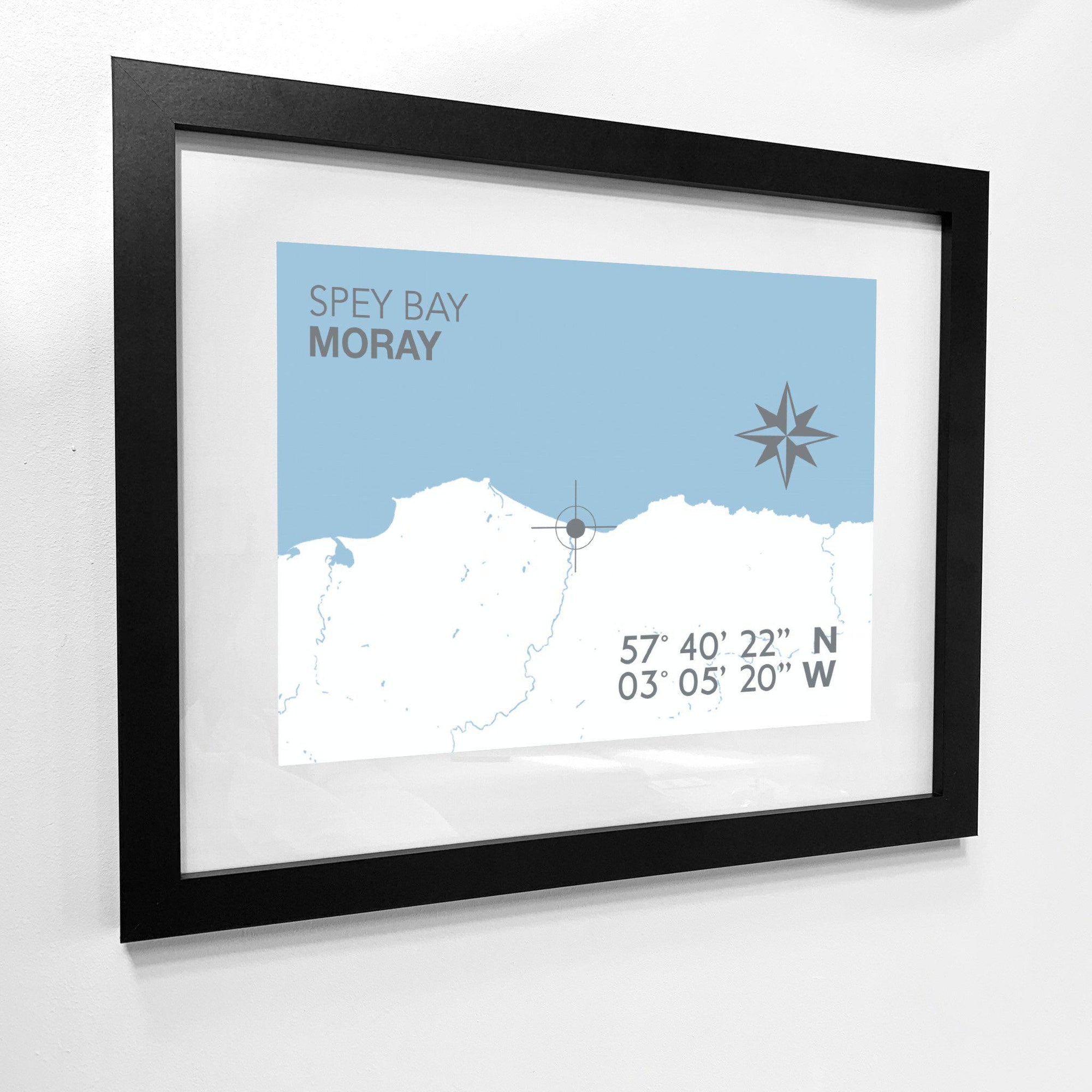 Spey Bay, Lossiemouth Coastal Map Print-SeaKisses