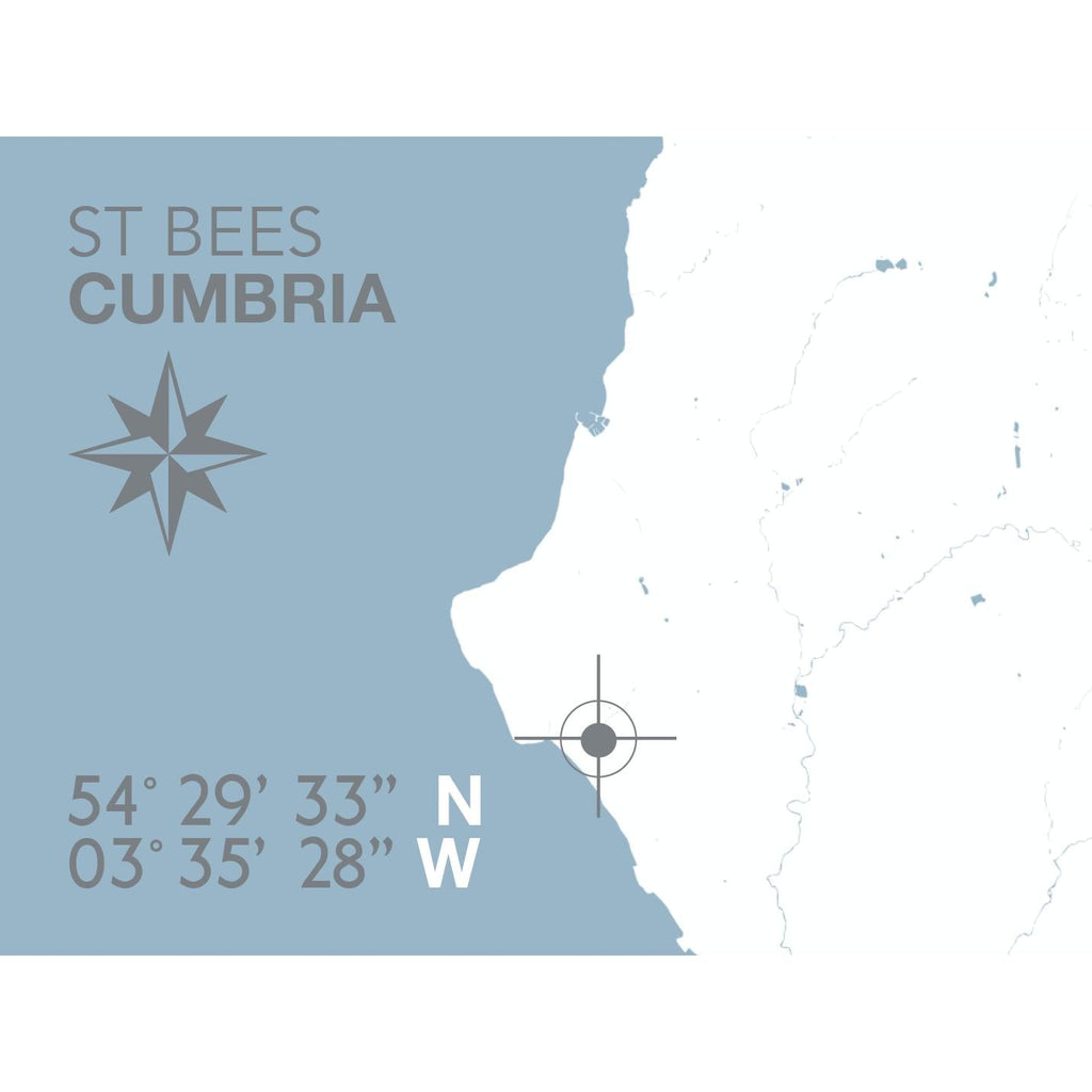 St Bees Coastal Map Print-SeaKisses