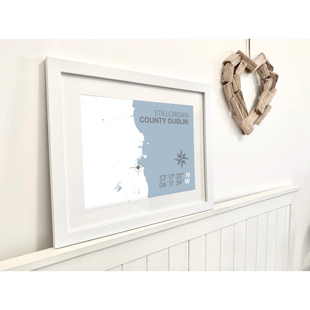 Stillorgan Coastal Map Print-SeaKisses