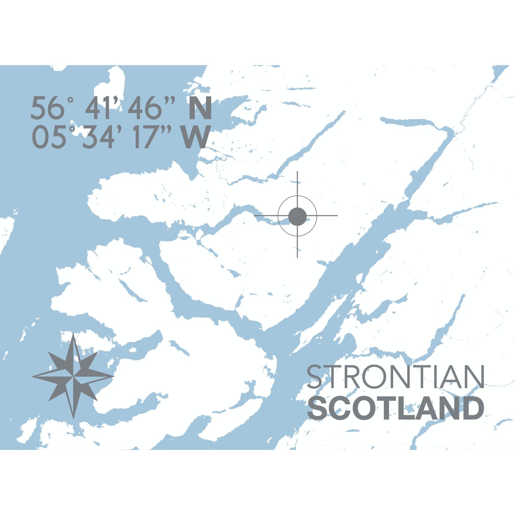 Strontian Coastal Map Print-SeaKisses
