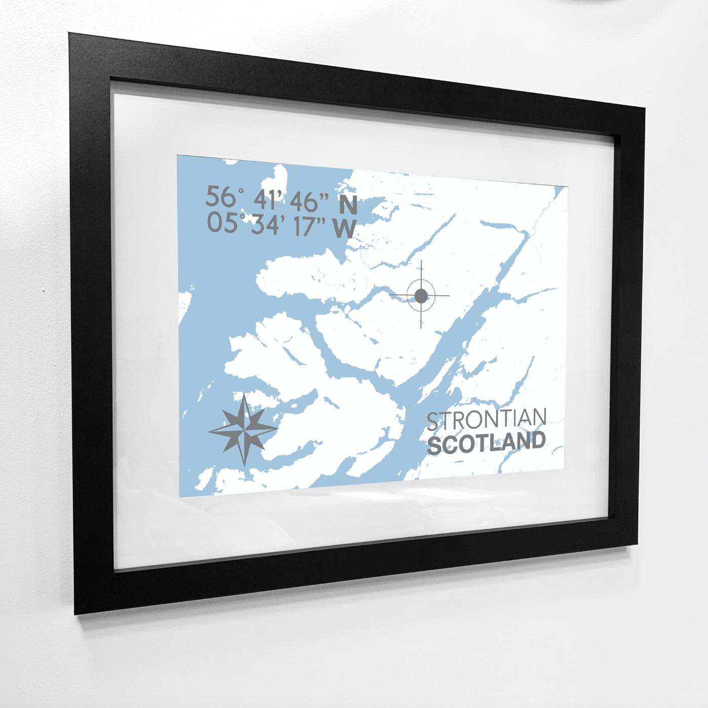 Strontian Coastal Map Print-SeaKisses