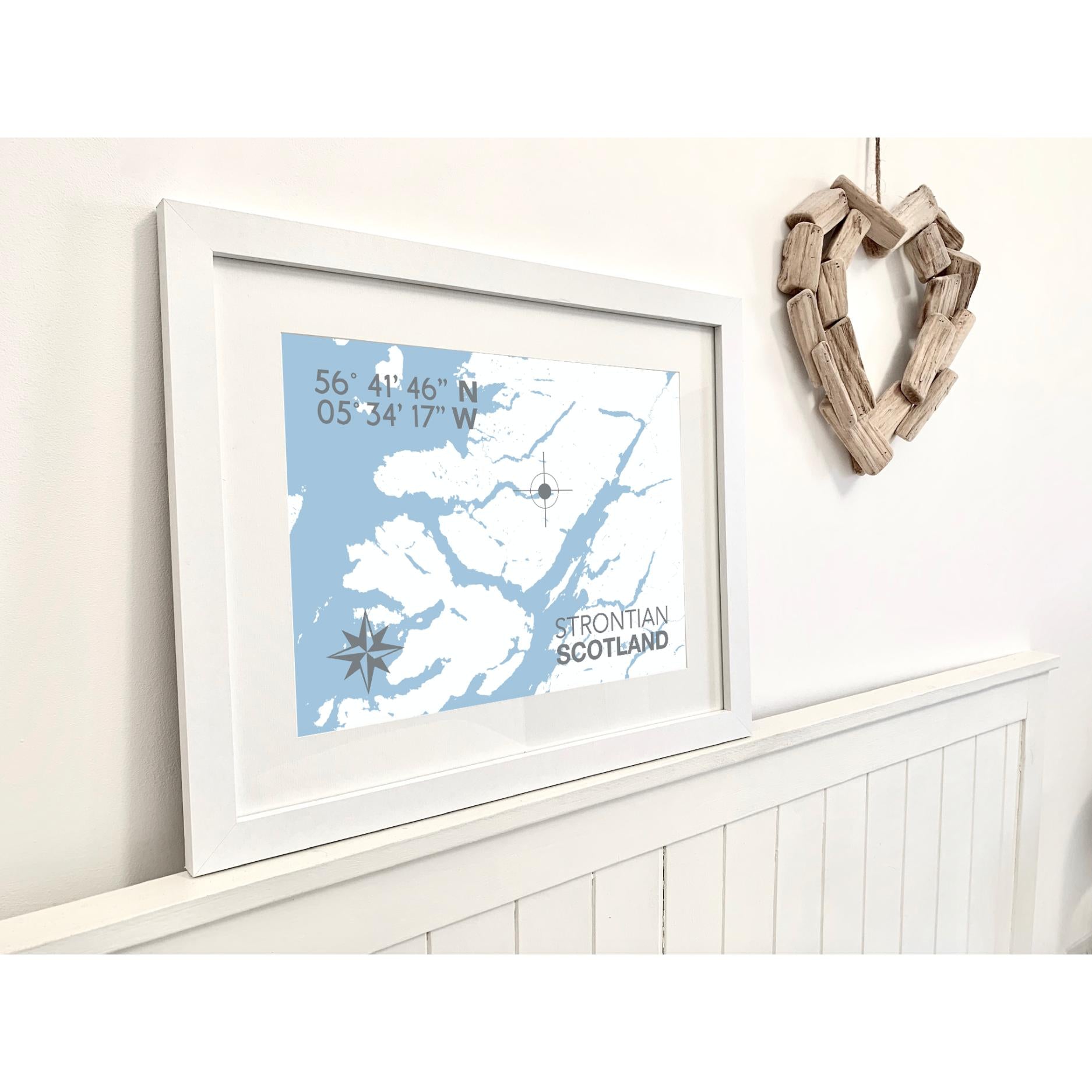 Strontian Coastal Map Print-SeaKisses