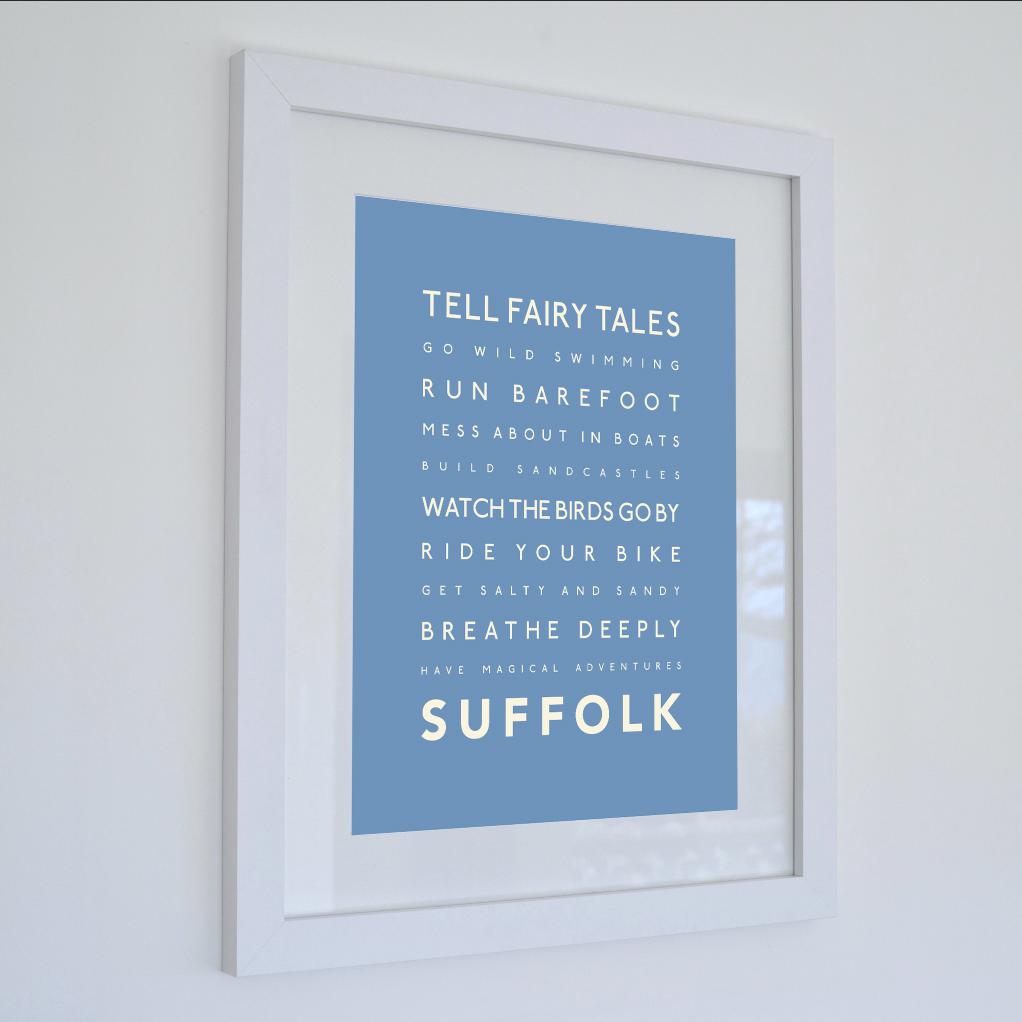 Suffolk Typographic Travel Print- Coastal Wall Art /Poster-SeaKisses