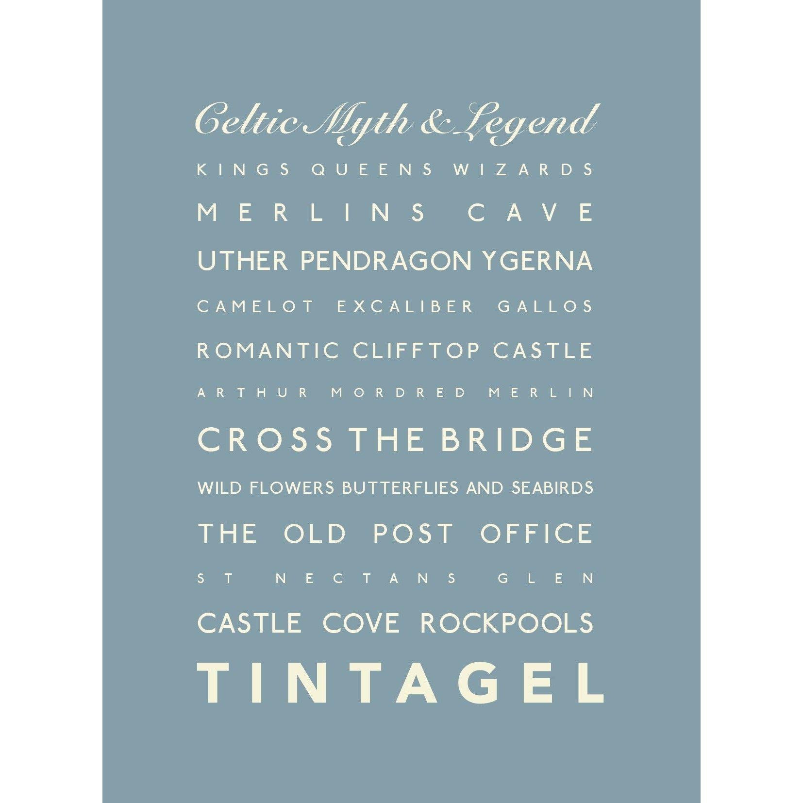 Tintagel Typographic Print-SeaKisses