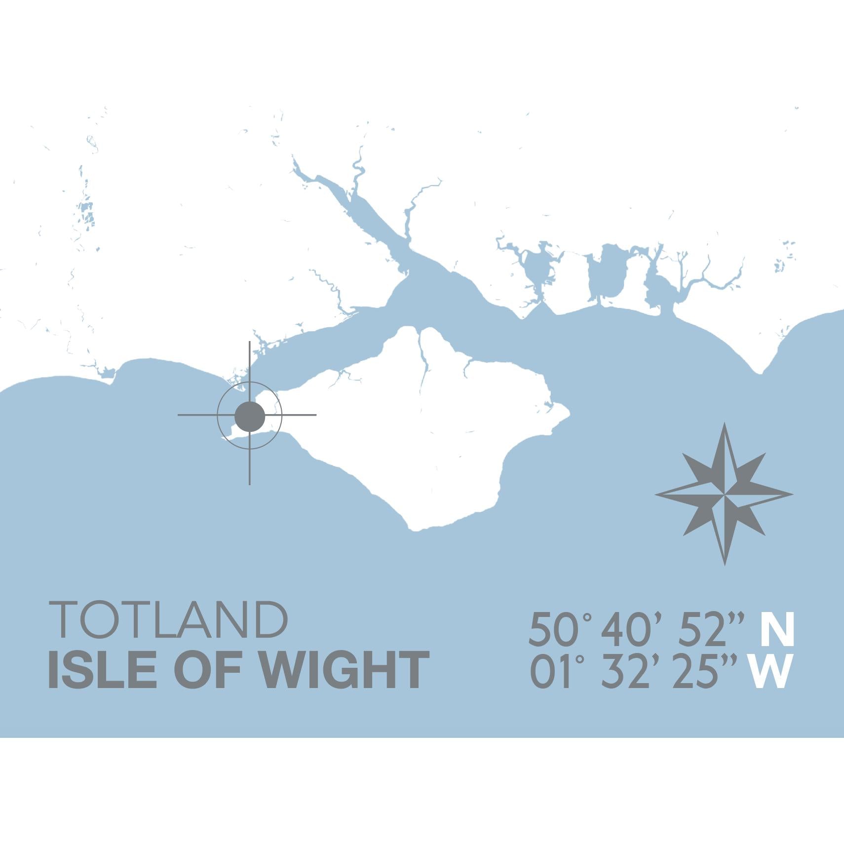Totland Coastal Map Print-SeaKisses