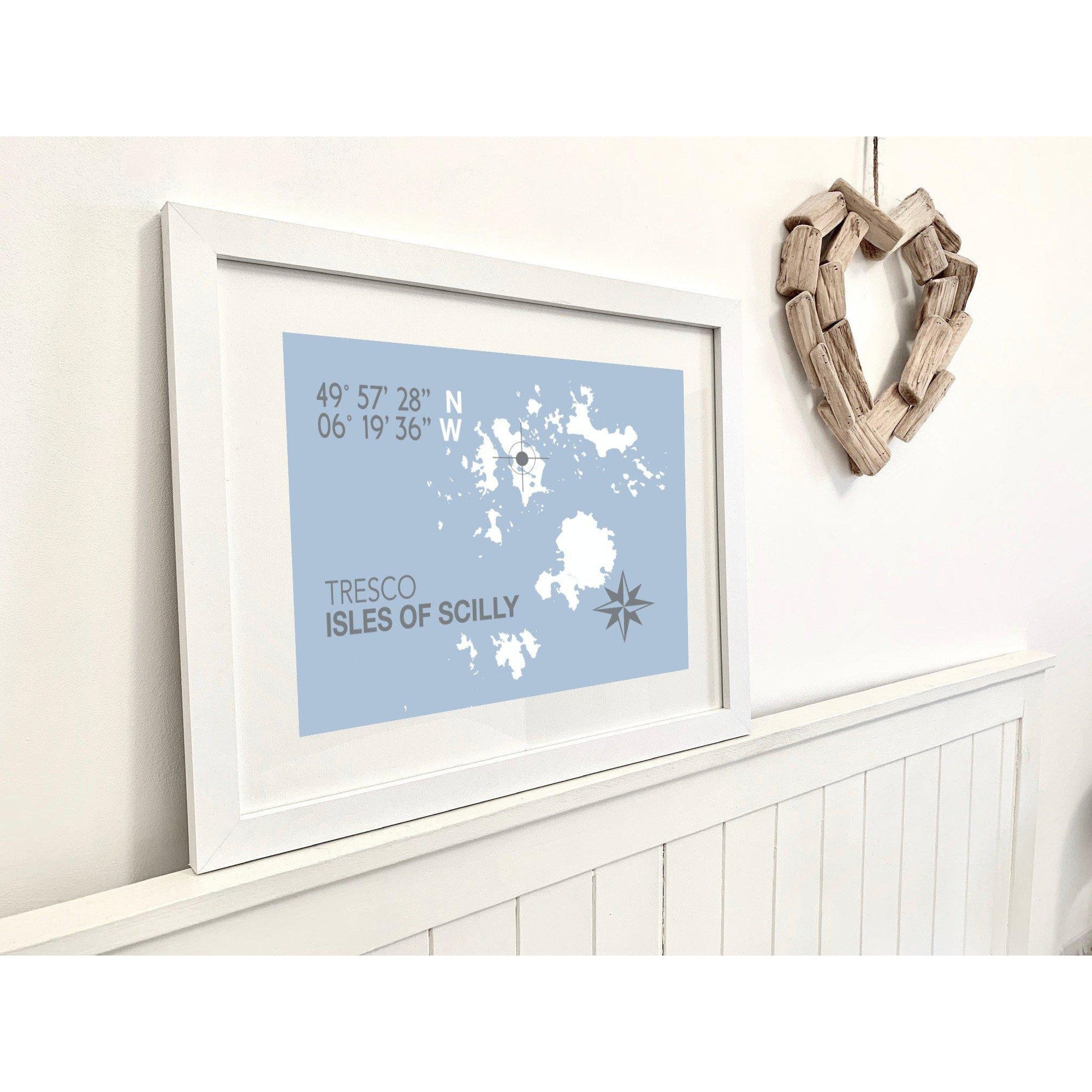 Tresco, Isles of Scilly Coastal Map Print-SeaKisses