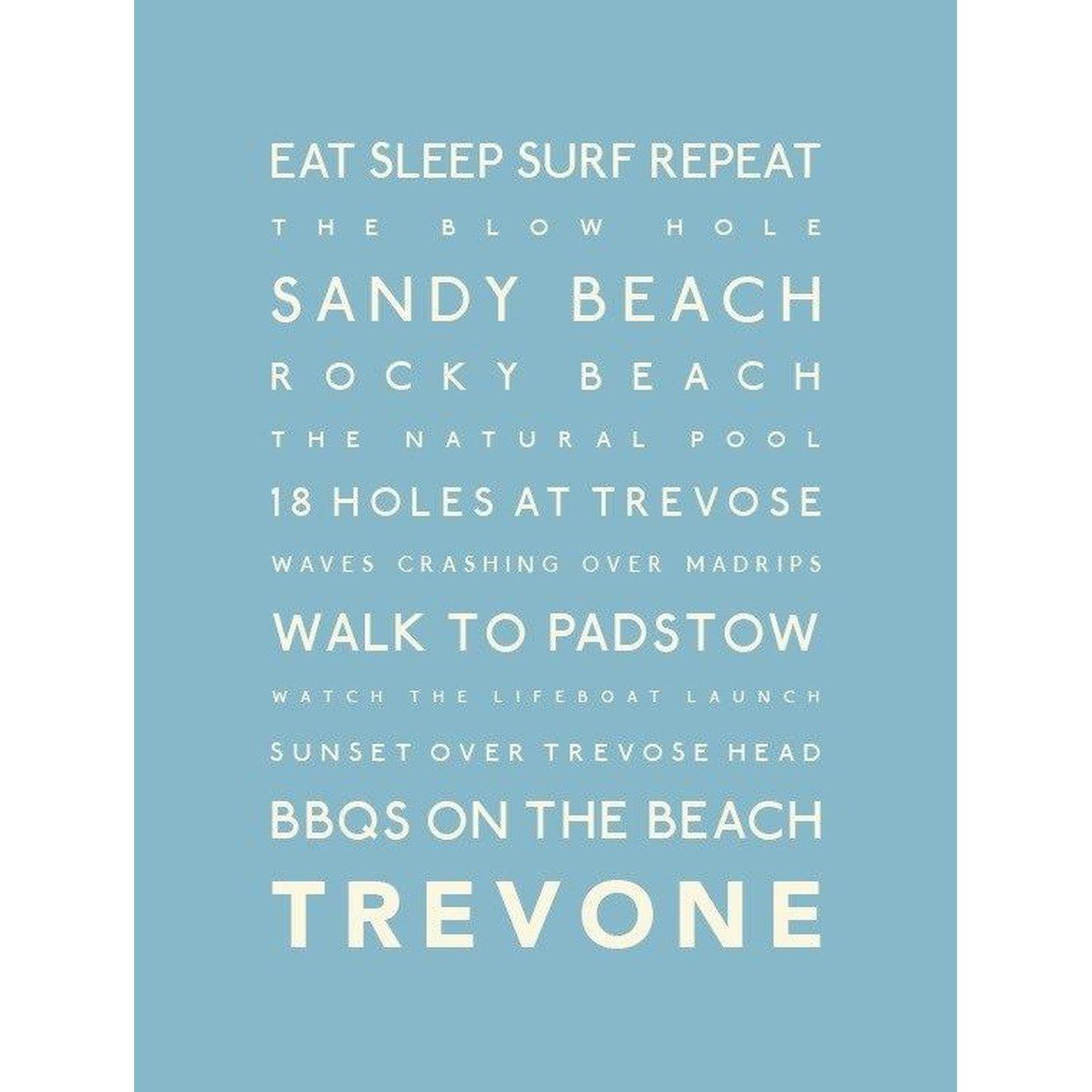 Trevone Typographic Print-SeaKisses