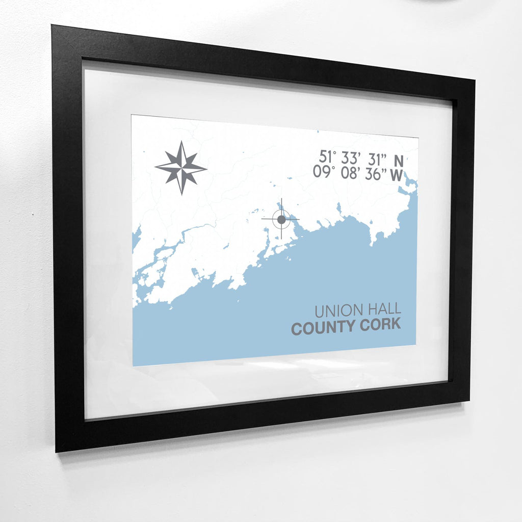 Union Hall Coastal Map Print-SeaKisses