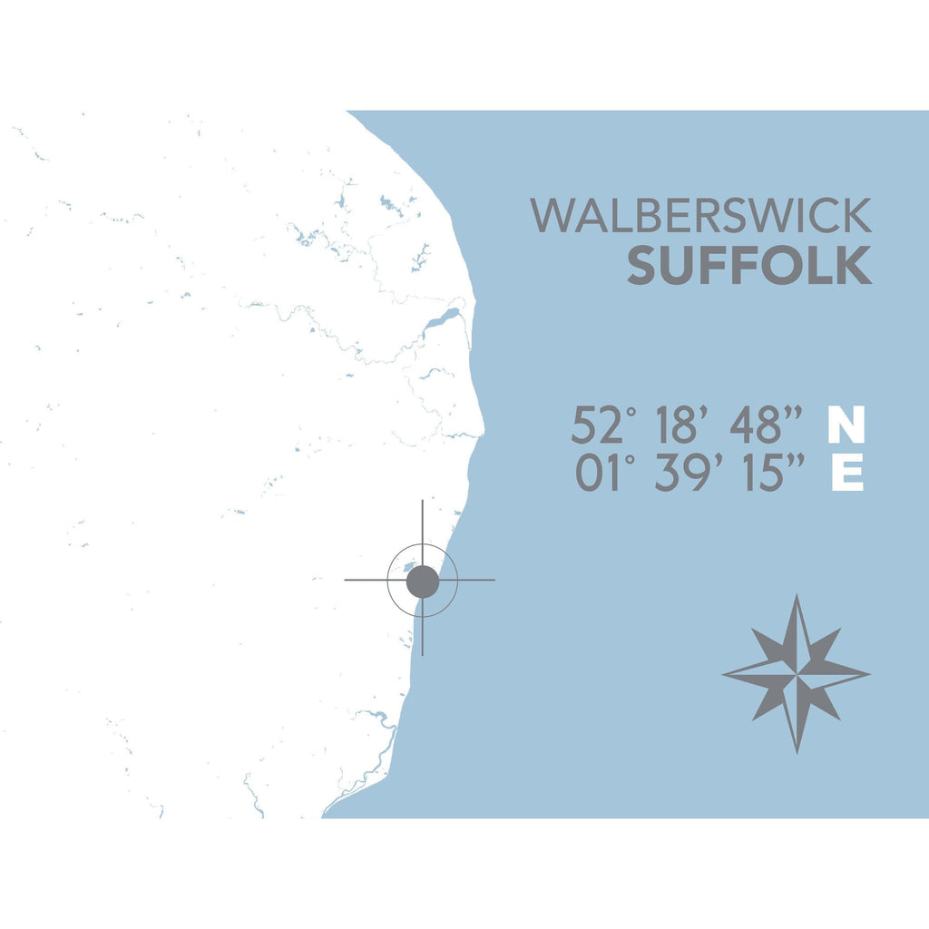 Walberswick Coastal Map Print-SeaKisses