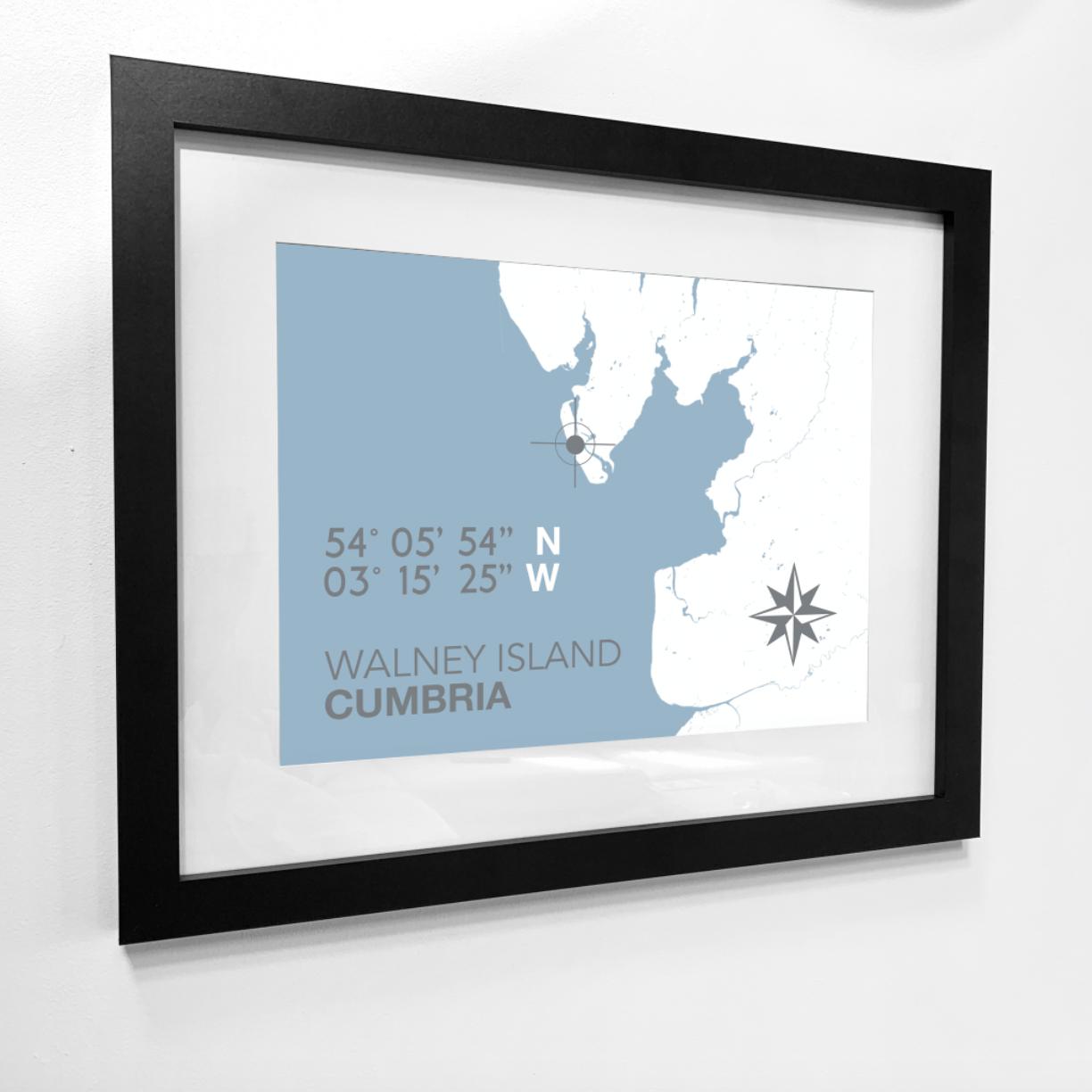 Walney Island Coastal Map Print-SeaKisses