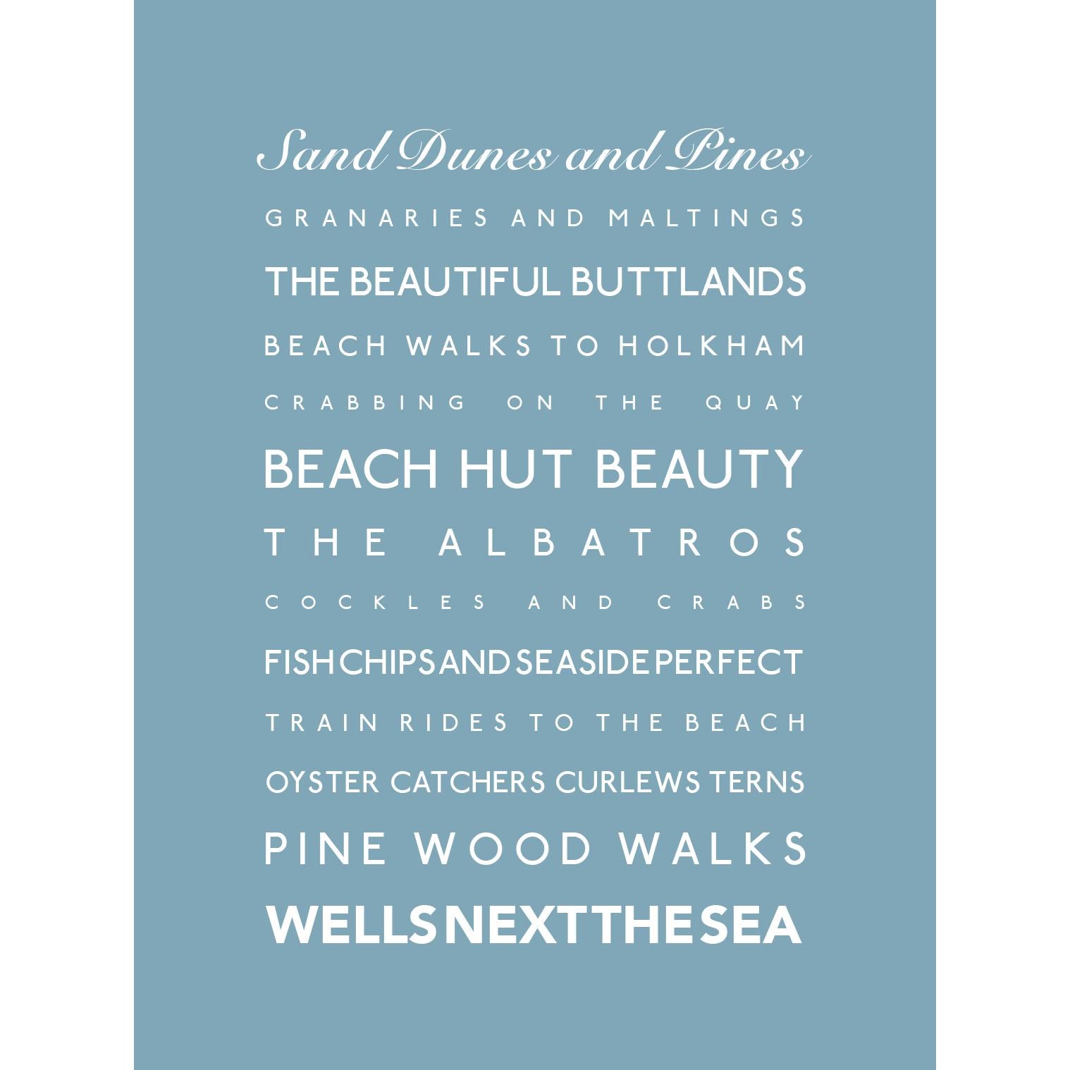 Wells Next the Sea Typographic Print-SeaKisses
