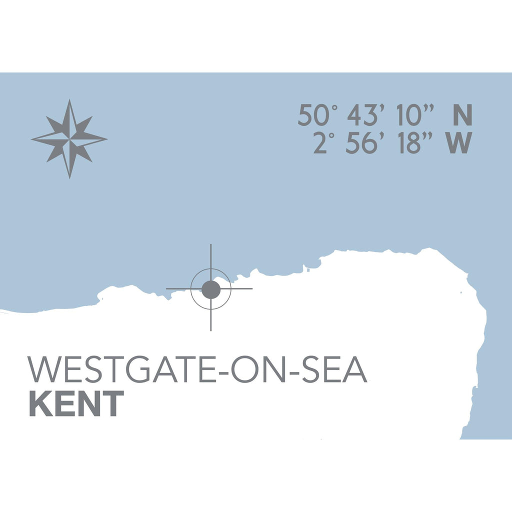 Westgate-on-Sea Coastal Map Print-SeaKisses